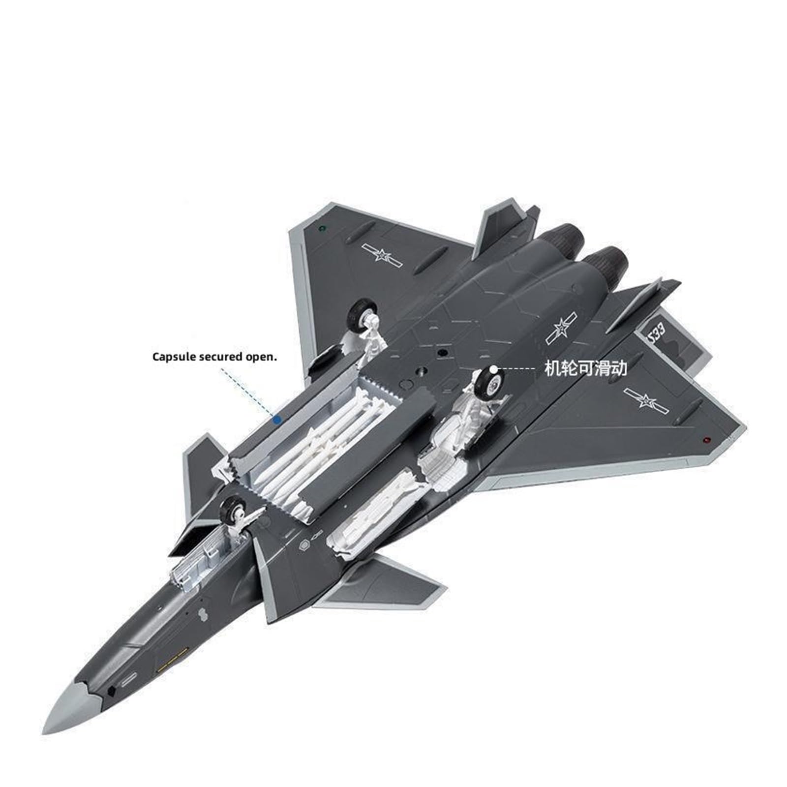 Modellini di Aerei in Piccola Scala 1:60 per J-20 Simulazione Pressofusione in Lega Modello di Aereo finito Collezione per Adulti Regali e Giocattoli Artigianato Kit di Costruzione di Modelli