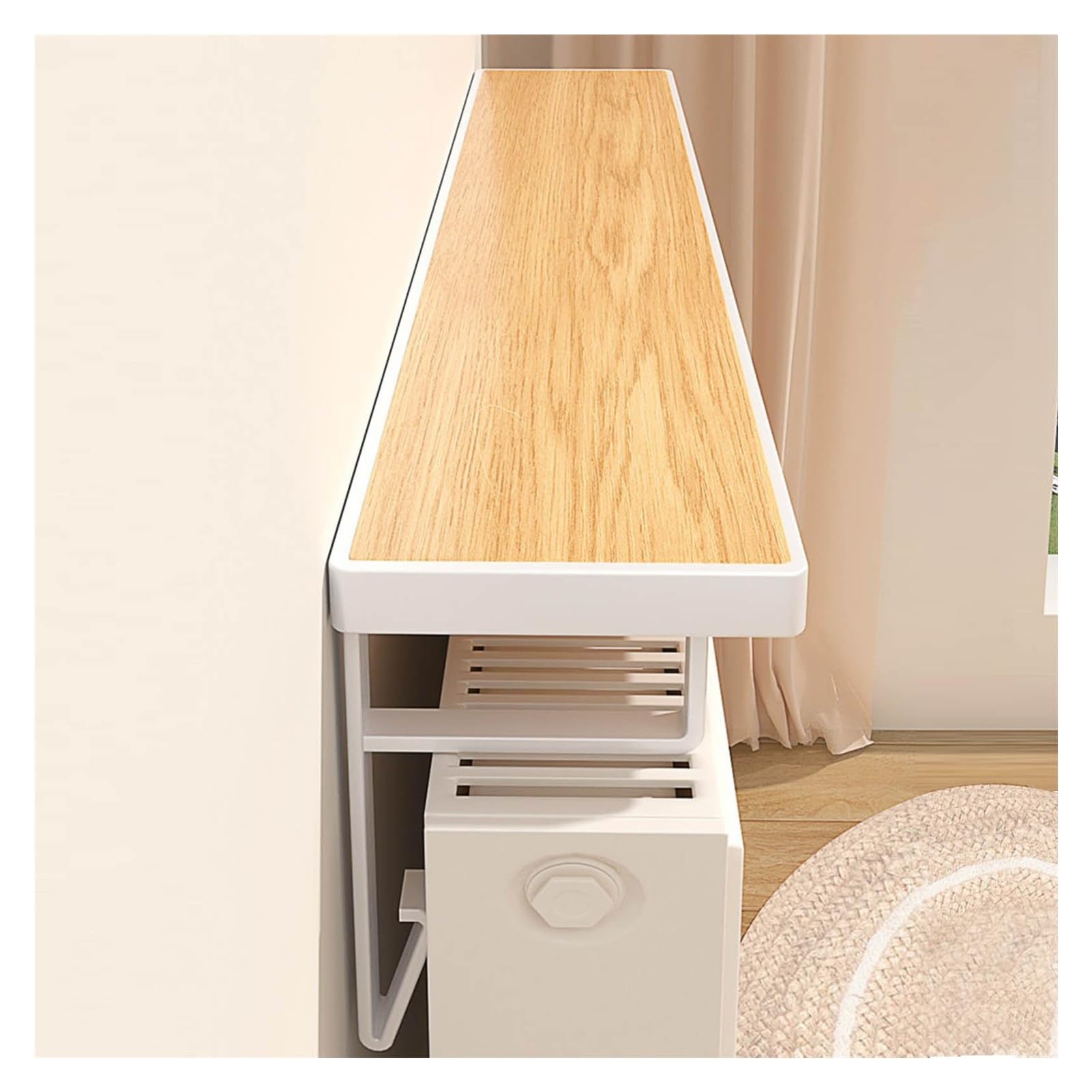 Estante organizador de radiador, resistente al calor, para pasillo y sala de estar, solución de almacenamiento decorativa para radiadores, diseño montado