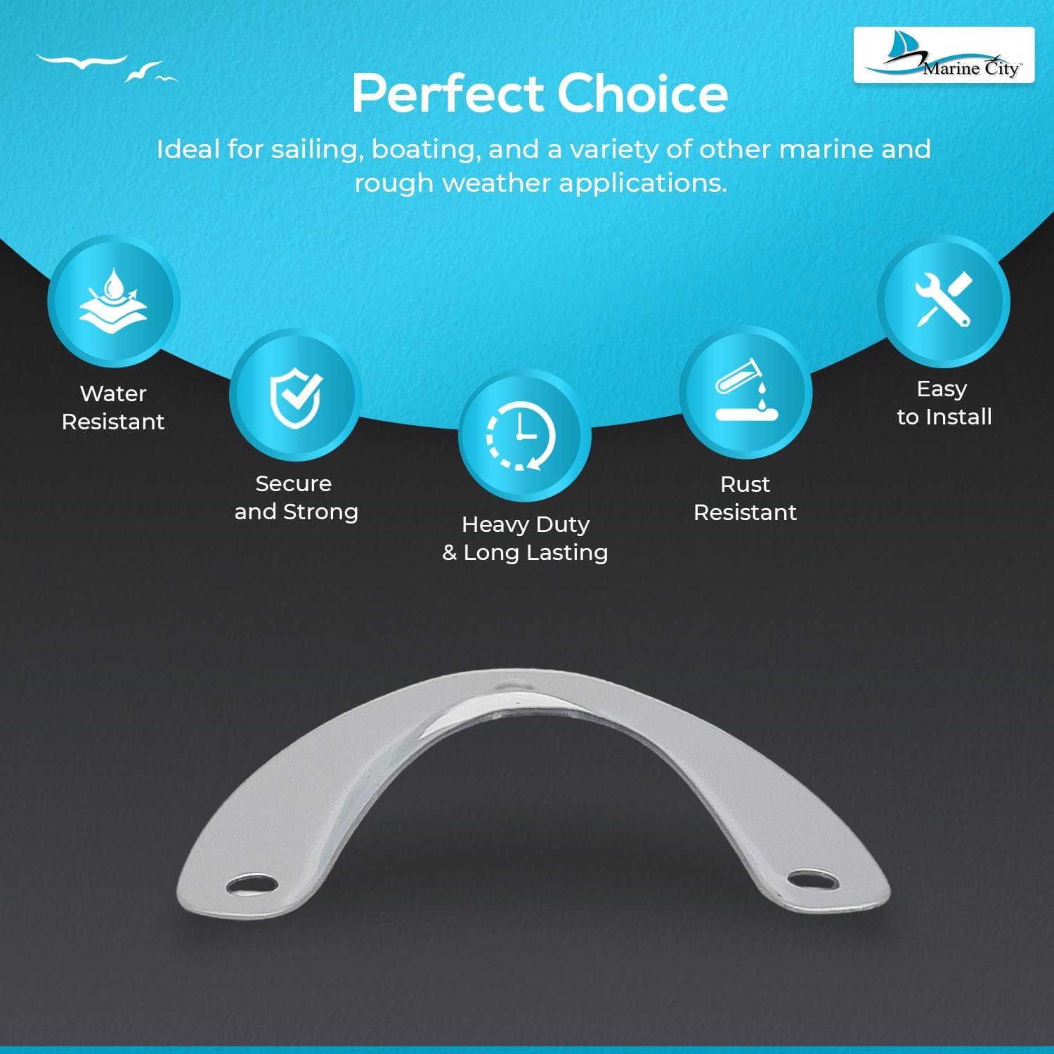 MARINE CITY Boat Stainless Steel Strong Fine Polished Smooth Finish Midget Clam Shell Vent Wire Cable Cover Hose for Rowing Marine Yachts Surfing Water
