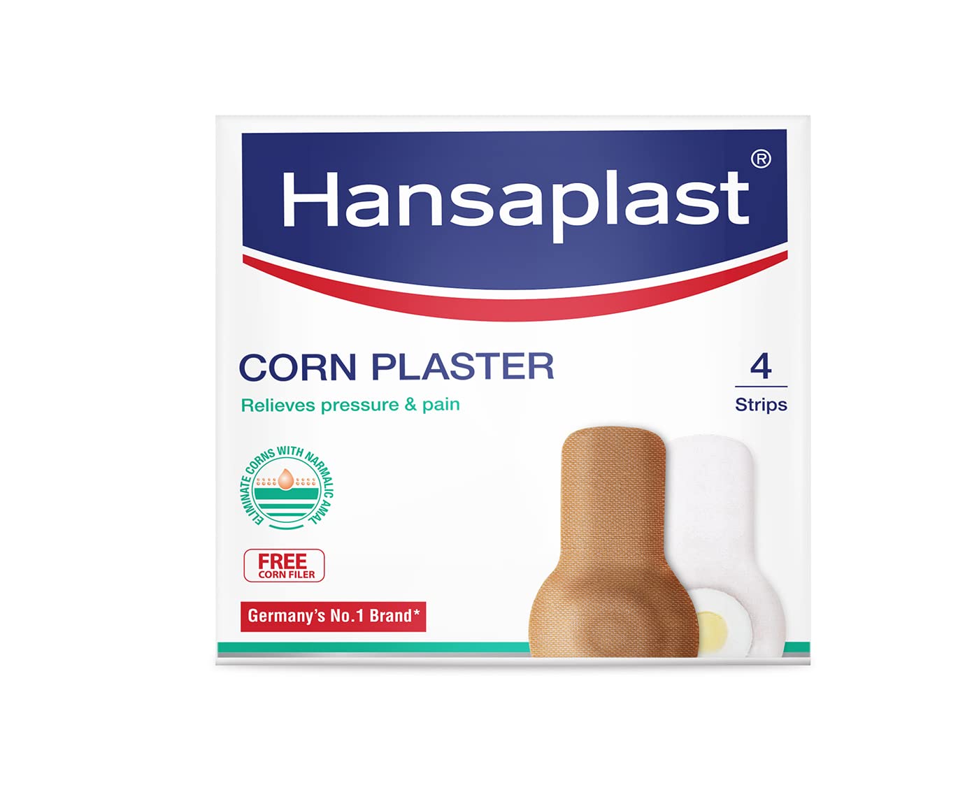 Hansaplast Corn Plaster Strips, Corn Removal Plaster for foot | 4 strips in each pack, Pack of 10 strips (B084X5XGVY) Amazon Price History, Amazon Price Tracker