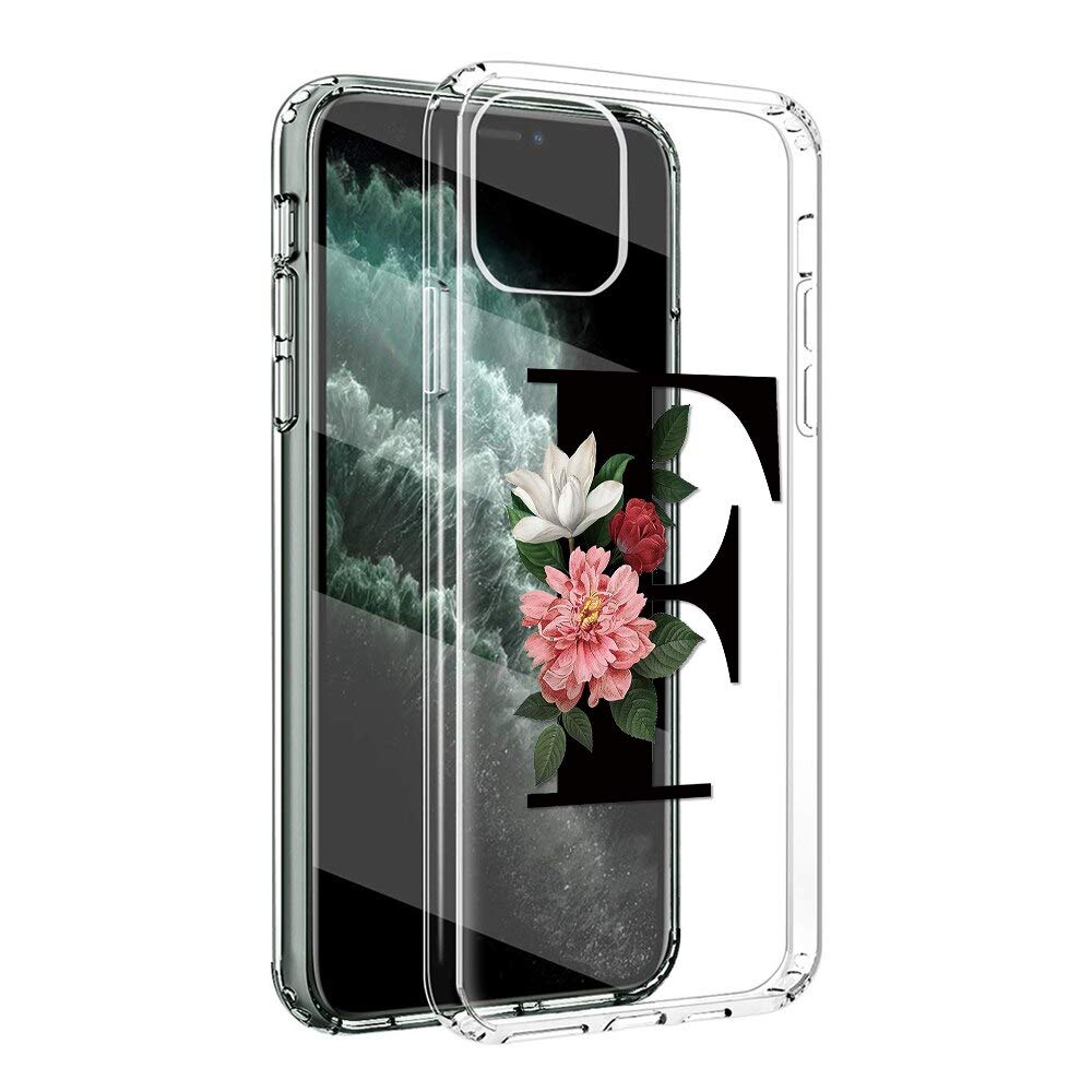 Yoedge Cover Oppo Realme C21 4G Trasparente Case 6.5 Pollice, Custodia Protettiva in Silicone Paraurti in TPU Morbido Assorbimento degli Urti Ultra Sottile Bumper Case con Disegni 26 Lettere, F