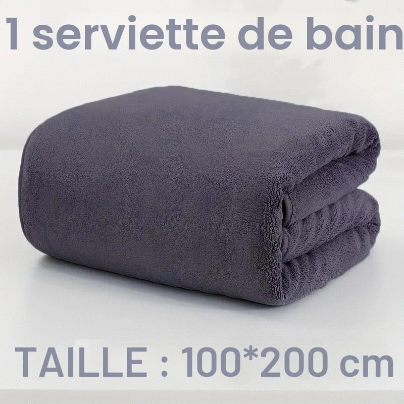 Serviette de bain microfibre XXL qui sèche vite pour éviter les odeurs - 2