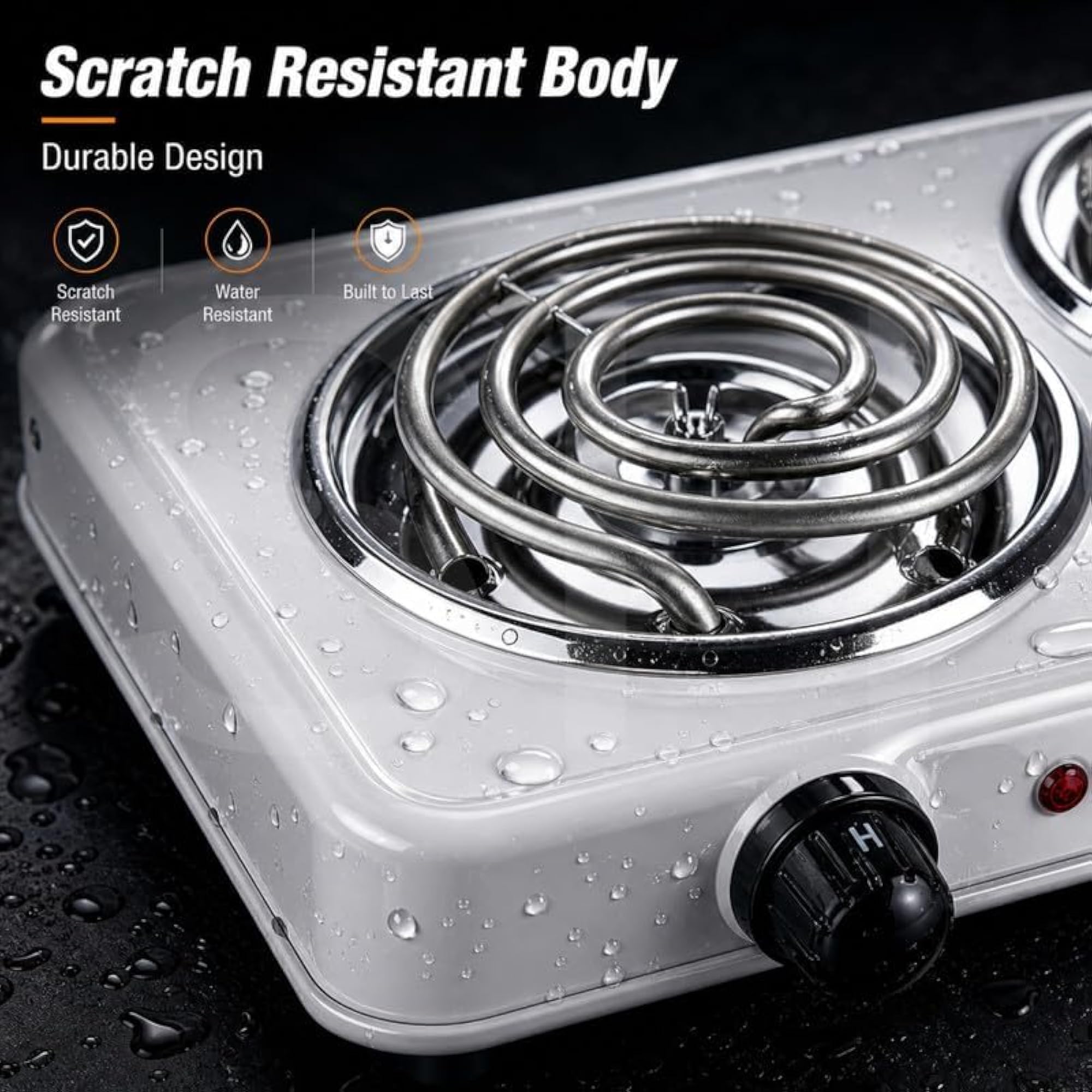 2000W Electric Double Burner Hot Plate, Compact Cooking Appliance
