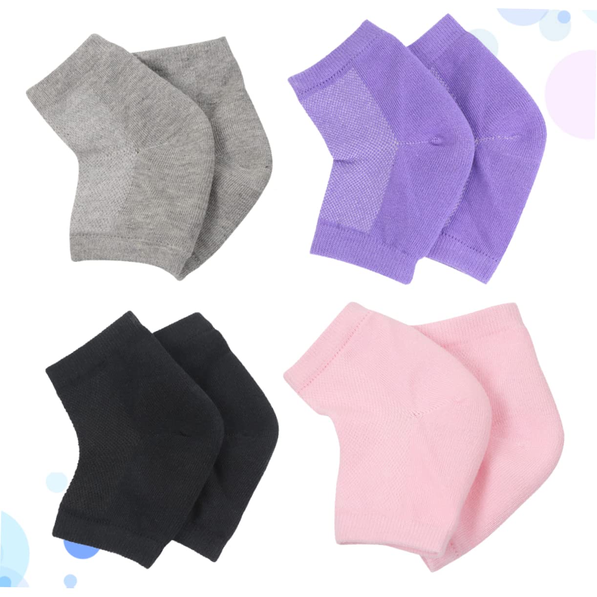 PartyKindom 4 Pairs Anti-Cracking Heel Socks Unisex Socks Breathable Socks Ankle Socks Moisturizing Gel Socks