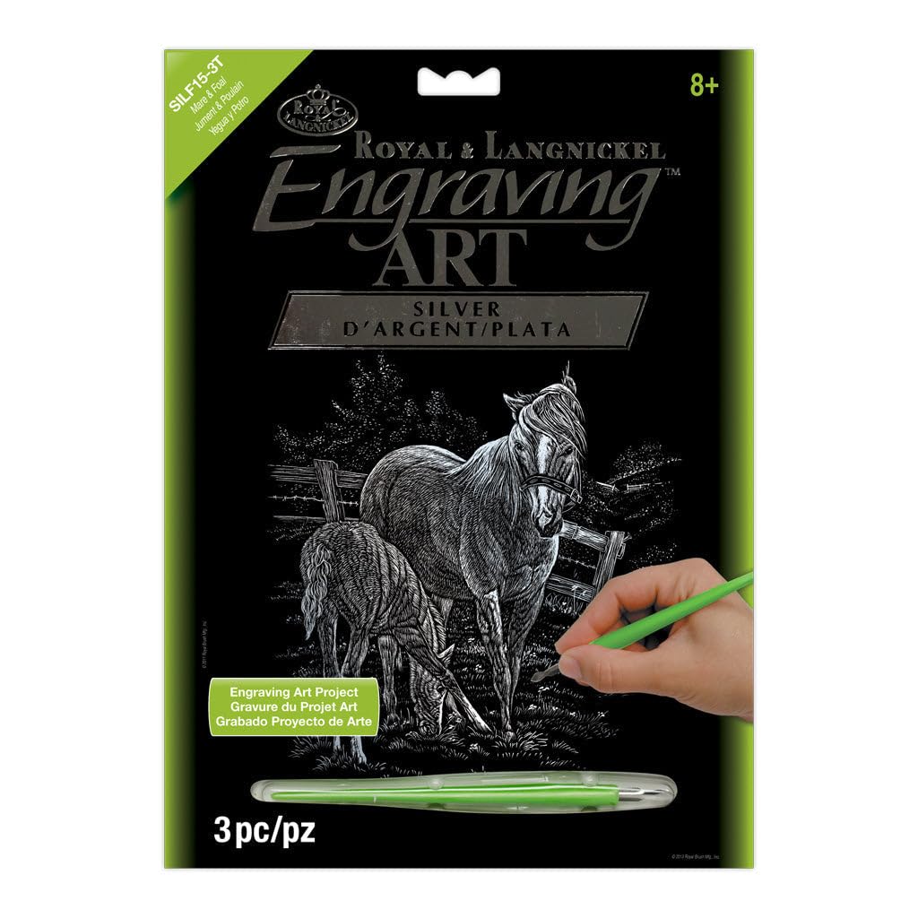 Royal & Langnickel Silver Engraving Art A4 Size Mare and Foal Designed Painting Set