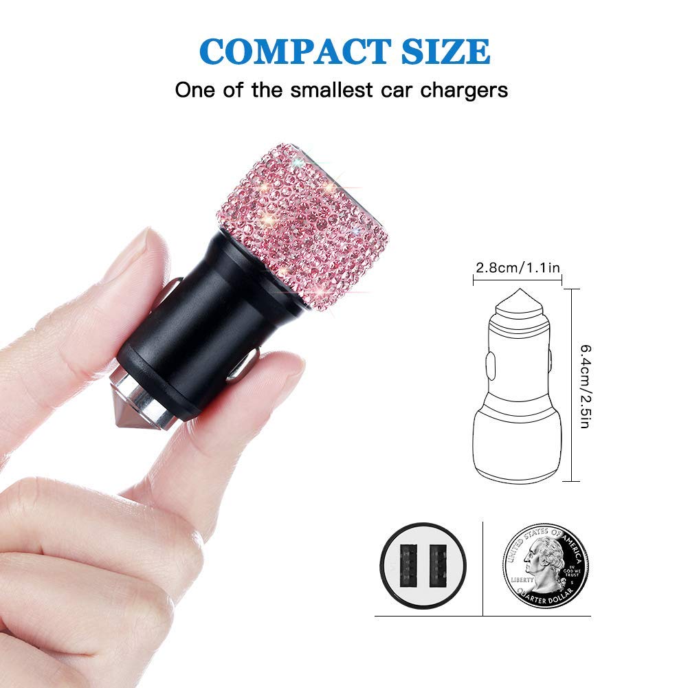 SAVORI - Cargador de coche con doble USB para iPhone Xs Max X Plus, iPad Pro/Mini, Samsung