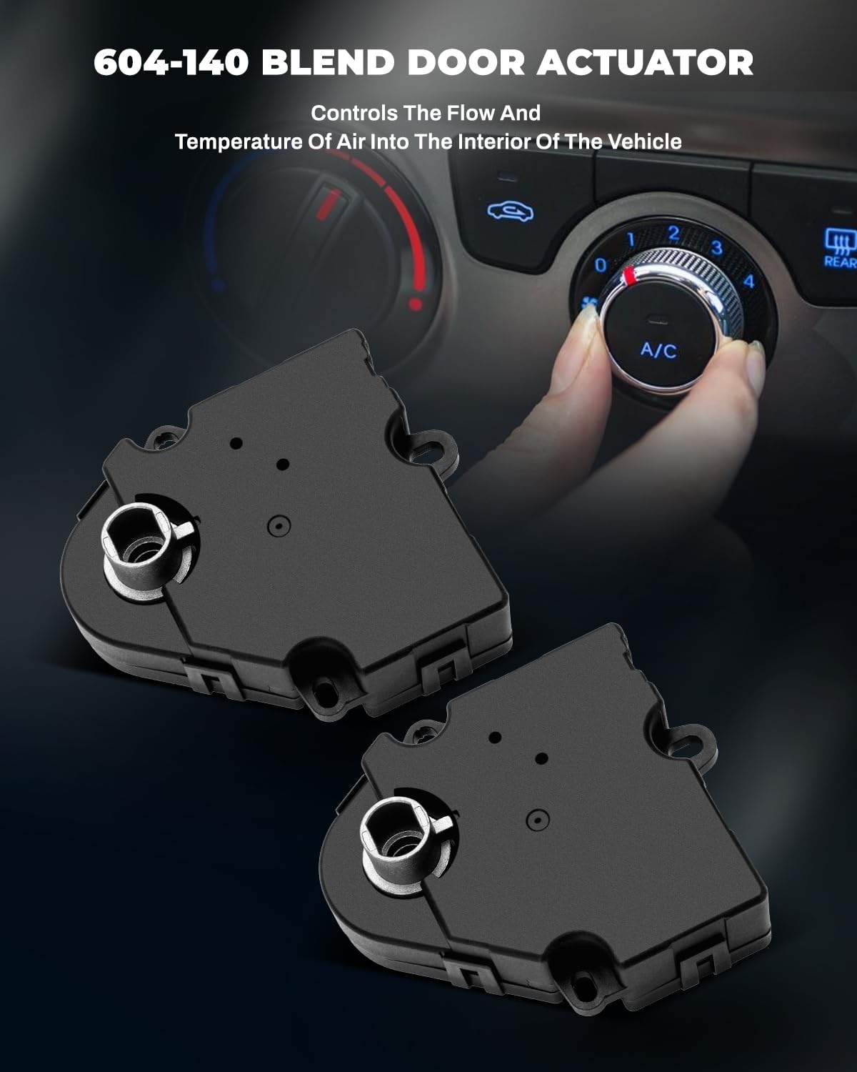 LUJUNTEC 2-Pack Blend Door Actuator - Replaces 604-140 For Chevy Traverse, GMC Acadia, Buick Enclave