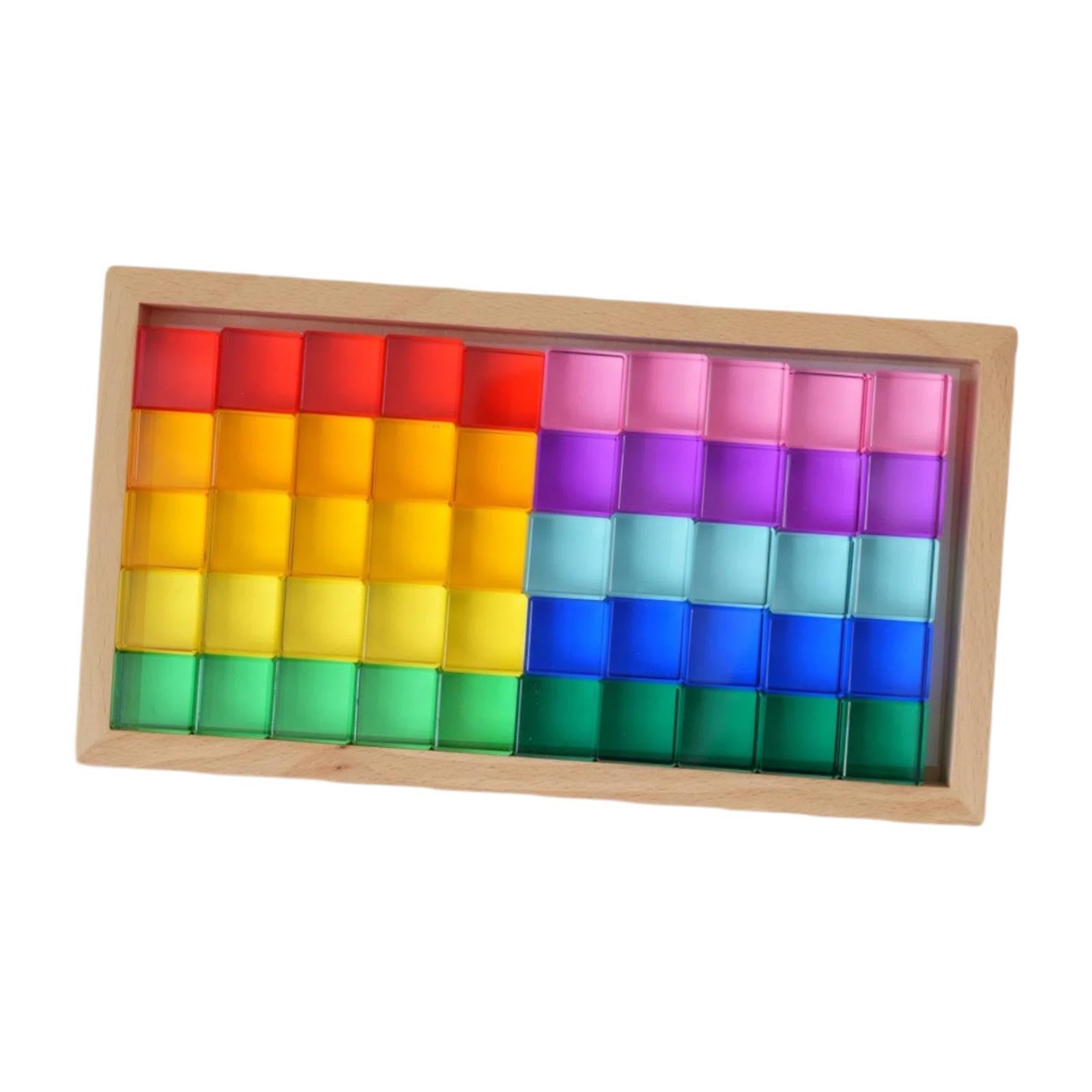 Oshhni Bloques de Construcción Cubos Acrílicos Juego Sensorial Infantil Aprendizaje Lógico Apto para Niños Niñas Centro Educativo Hogar