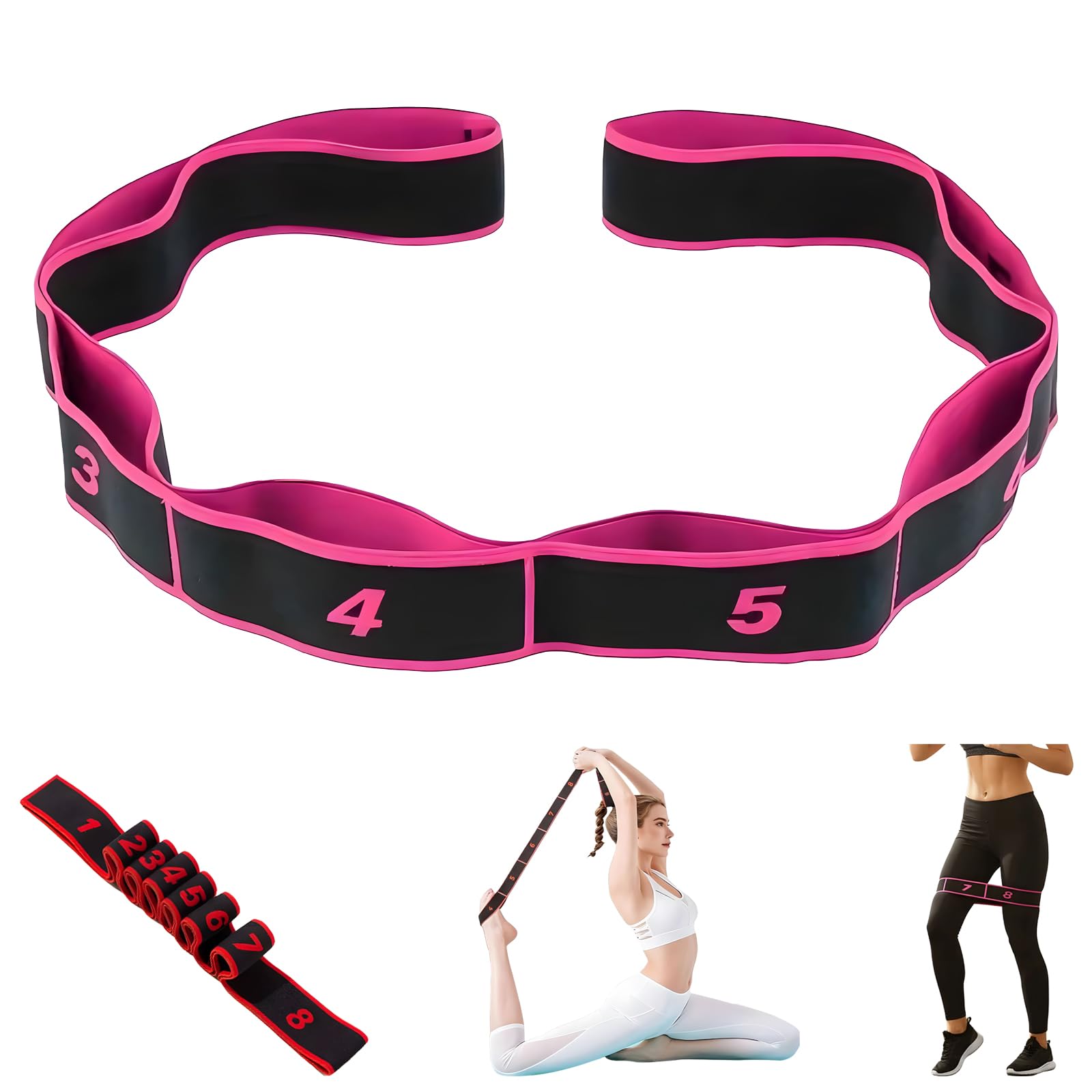Fitness Resistance Band for Stretching and Yoga Fitness Resistance Bands Numbered Resistance Band Fashion Puller Exercise Adjustable Bands
