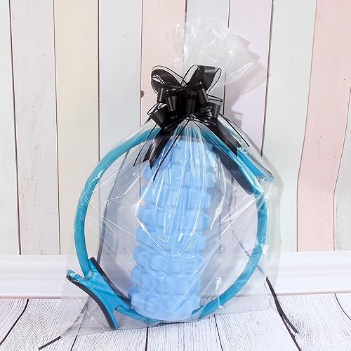 Miniatura 50 de WEWILUCK Lazos de regalo para regalos, lazos rosas para envolver regalos, lazos de regalo con cinta para bodas, despedidas de soltera y decoración