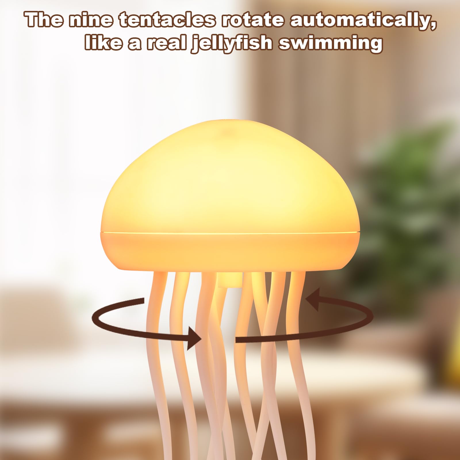 Jellyfish Lamp, Voice Control Jellyfish Lamp with Dancing Legs, RGB Gradient Jellyfish Bedside Lamp - Image 2