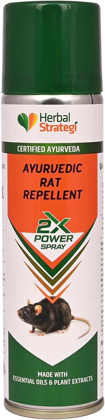 Rat Repellent Aerosol Spray - Natural, Vegan & Eco-Friendly | 100% Herbal and Chemical free | Baby and Pet safe | Ayush certified | 200ml