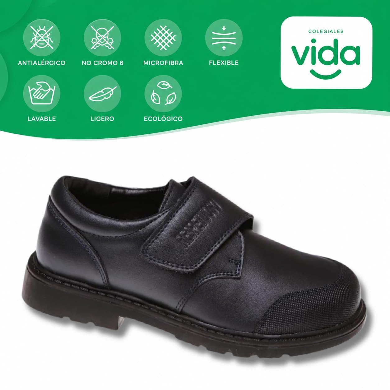 Zapatos Colegiales de Piel para Niño, Cómodos y Flexibles, Uniforme Escolar
