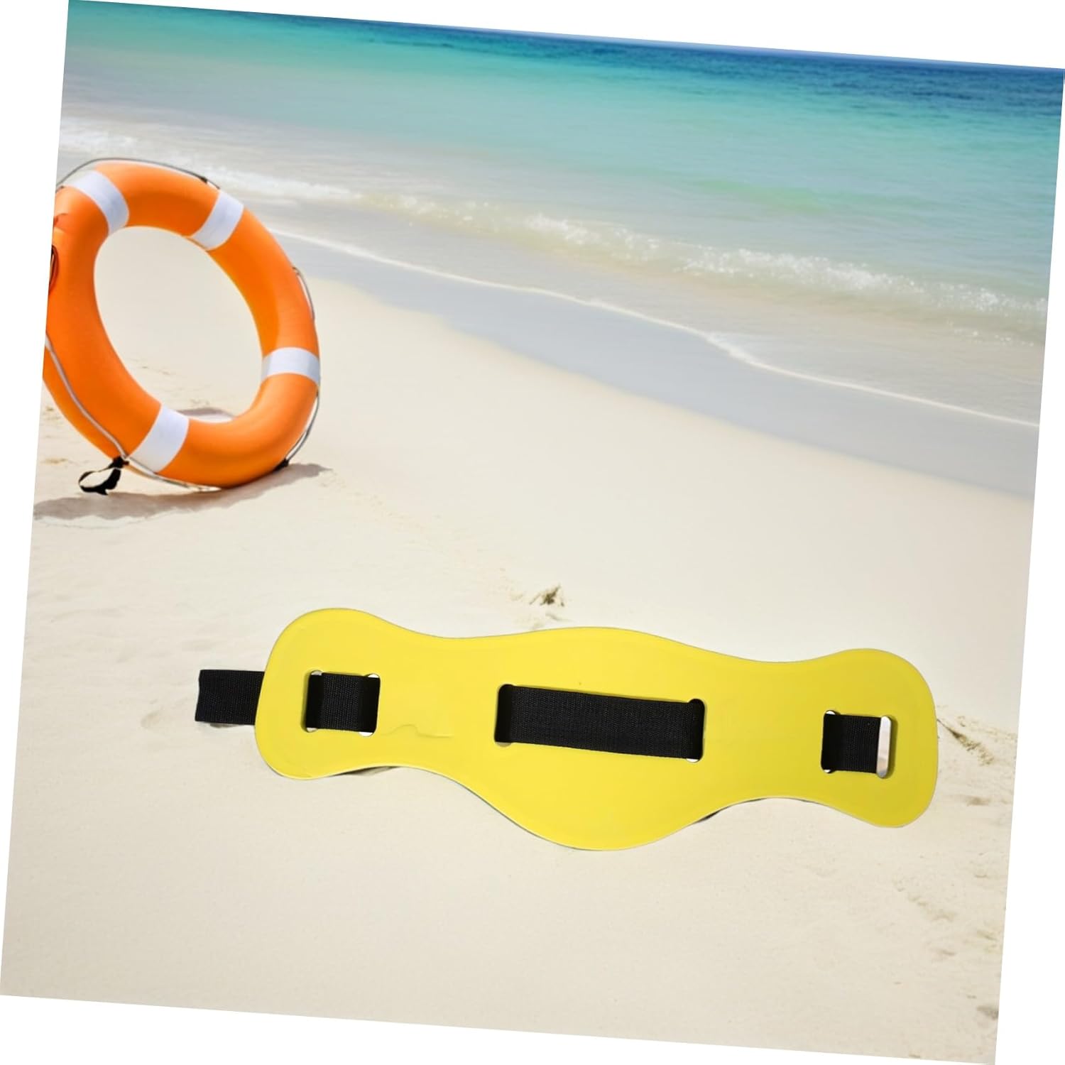 2pcs Swim Flotation Belt for Adults Ergonomic Yellow Midsection Float Quick Inflation Pool Exercise Equipment Safety Swim Training Aid for Water Aerobics and Beginners