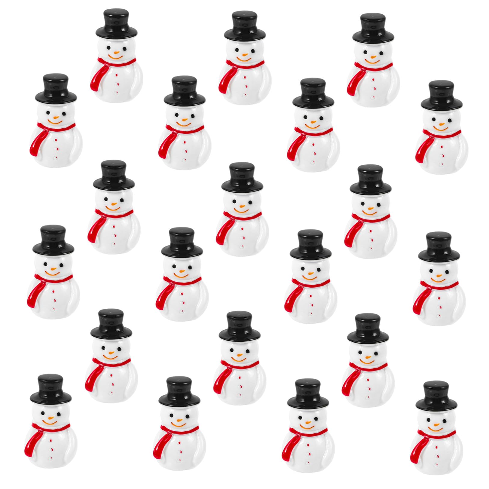 LIFKOME Mini Pupazzi di Neve Natalizi 20 Pezzi in Resina Nera | Statuette Miniatura Natalizie, Miniature di Artigianato per DIY e Micro Paesaggi, Finitura Liscia e Solida