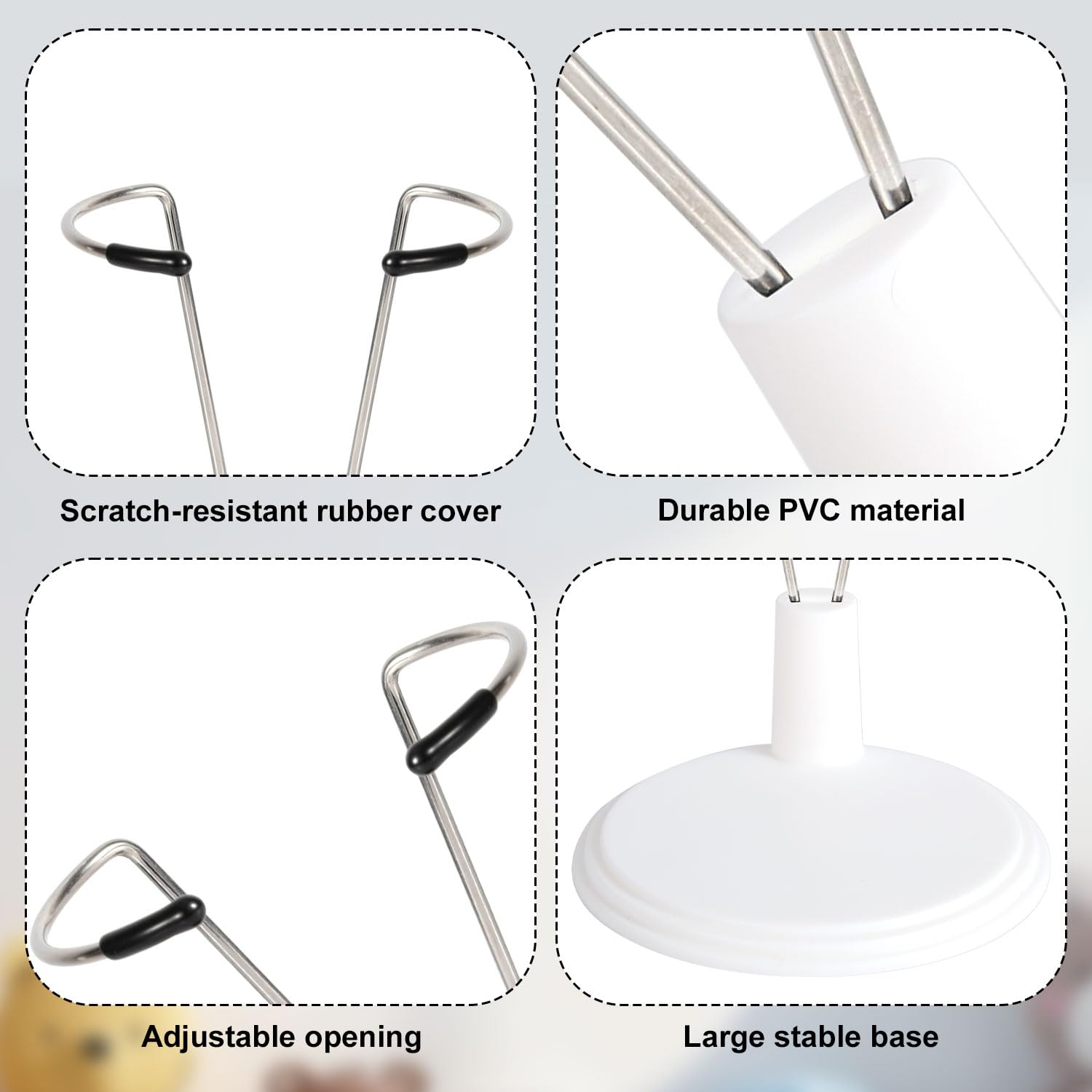 Tinoaly 6 Pezzi Supporto Bambola Regolabile Figure Accessori Esposizione Giocattoli Bianco 10,16-20,32 cm
