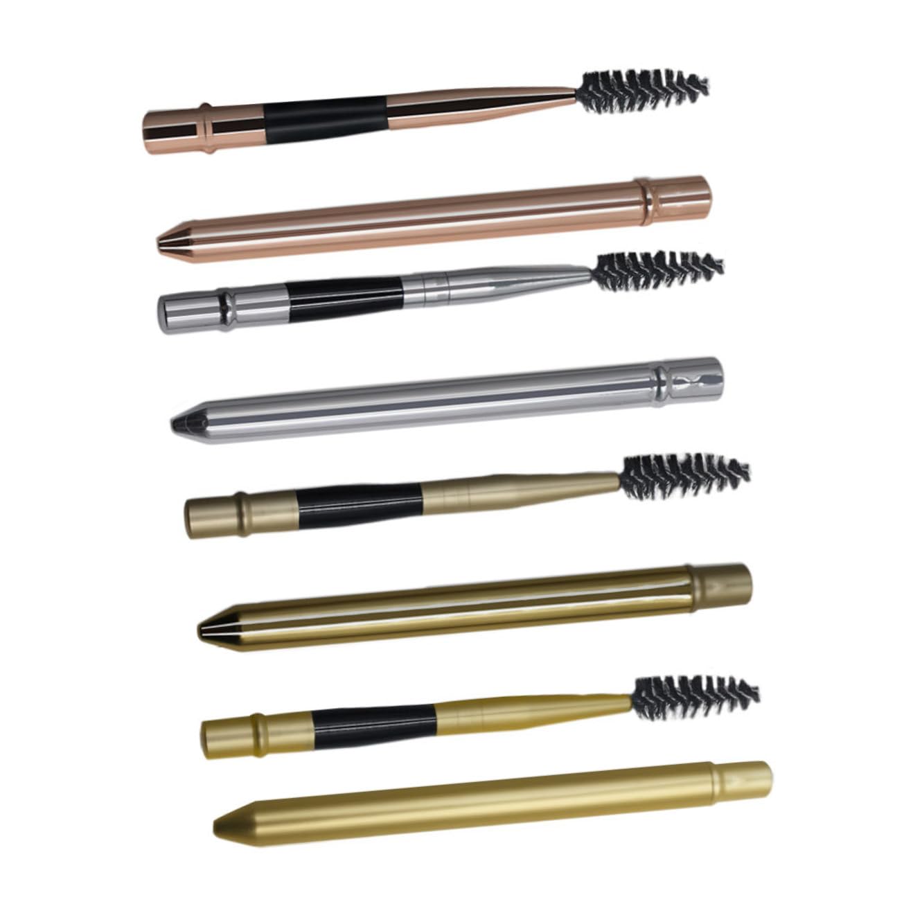 Baluue 8 Pcs Gold Silver Rose Gold Eyelash Brush Eyebrow Makeup Tools Tubes Eyelash Mascara Wands