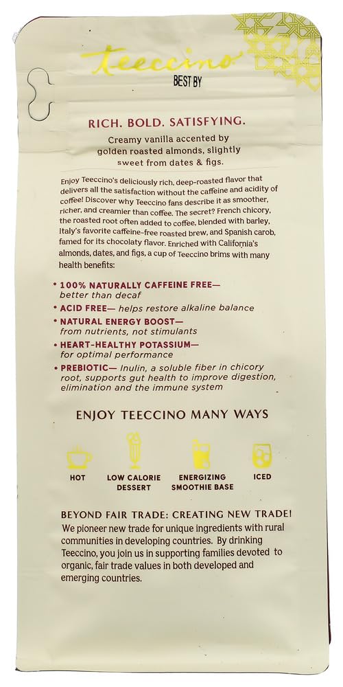 Teeccino Chicory Herbal Coffee Vanilla Nut - Medium Roast 11 oz
