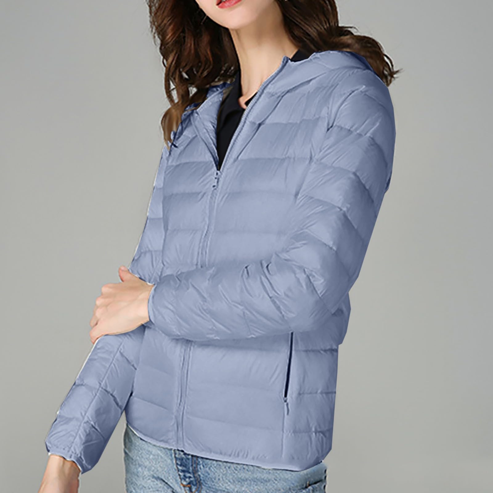 Chaqueta Mujer Abrigo Entretiempo Invierno Cazadora Plumiferos，Chaqueta acolchada corta coreana para mujer plumón fina gruesa abrigada invierno