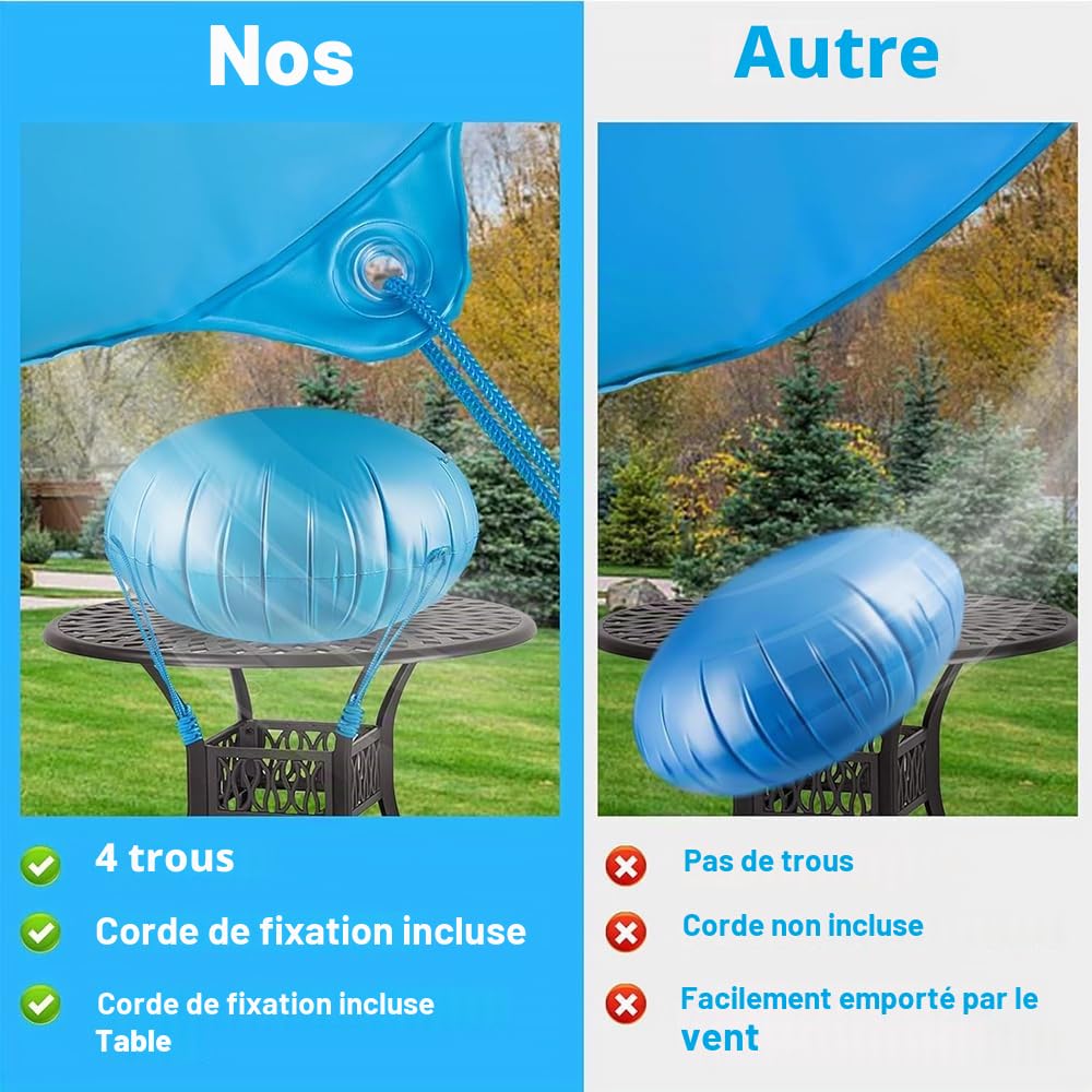 Voarge Coussin de piscine d'hiver rond, durable, solide, résistant au froid, pour piscine hors sol, accessoire de piscine, gonflable pour couverture de piscine et bâches d'hiver