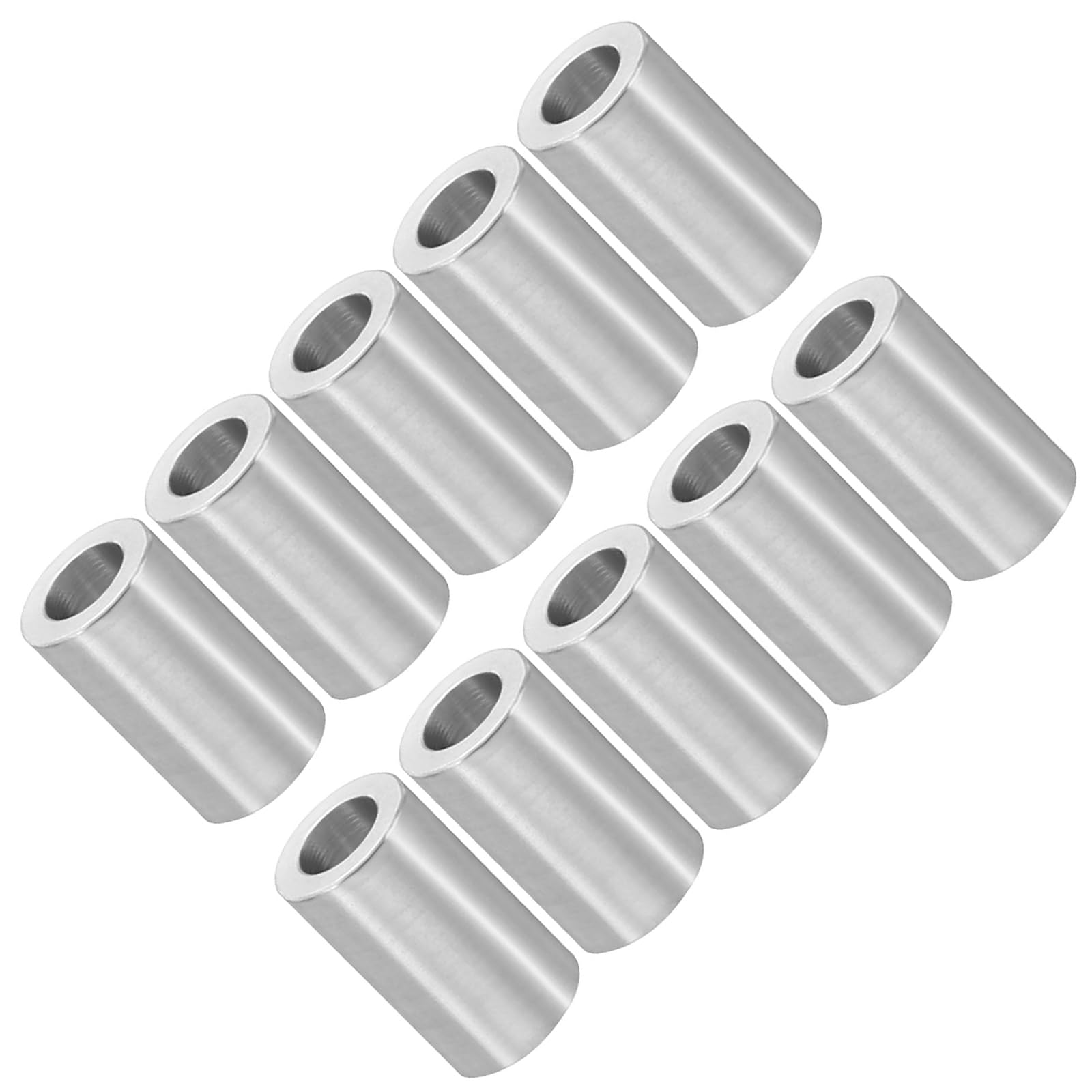 Unifizz M4 Aluminium Spacers, 10Pcs Round Metal Spacer Tubes 4.1mm ID x 7mm OD x 12mm Length Unthreaded Aluminium Standoff for M4 Screw Bolt Assemblies — image 1
