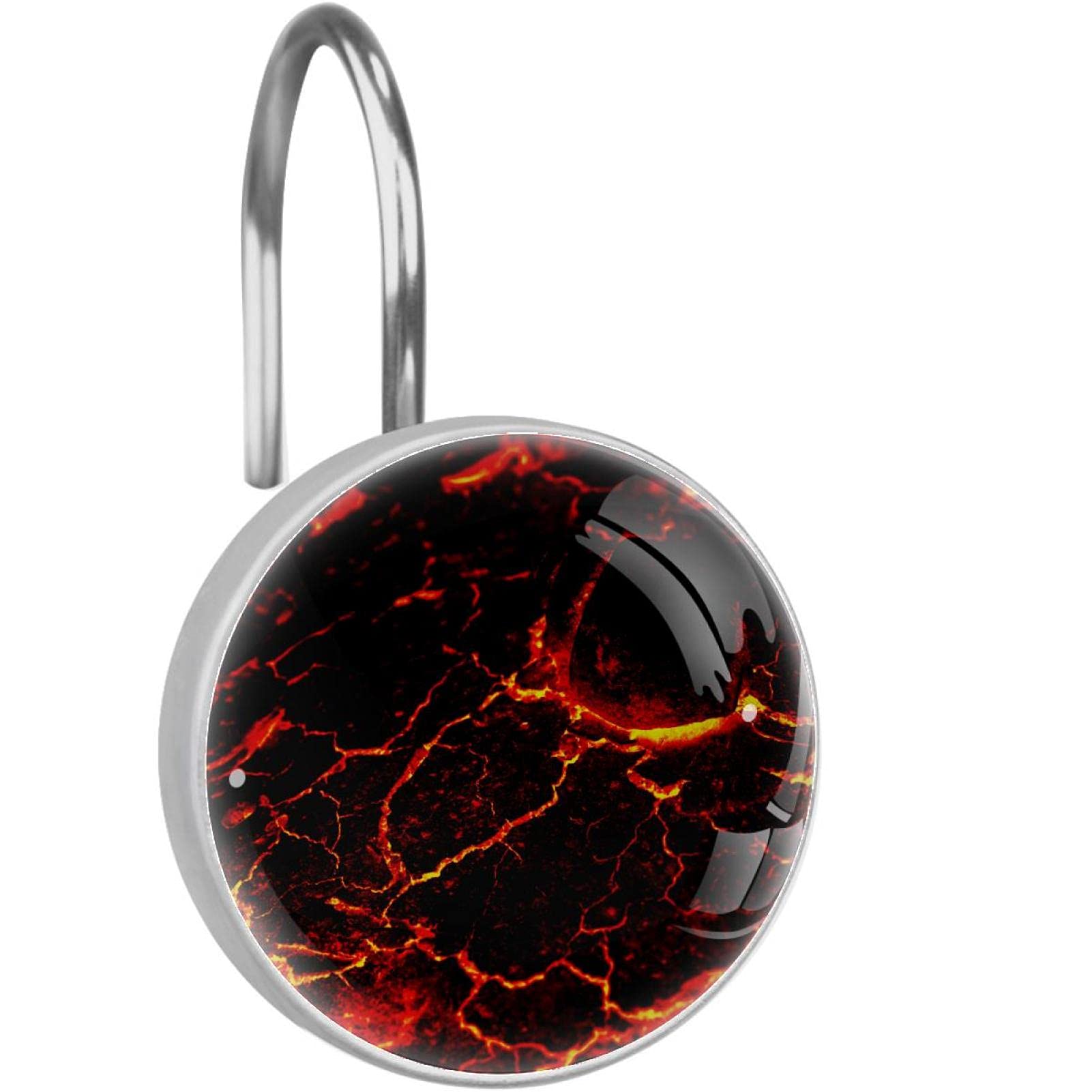 Crochets pour rideau de douche en acier inoxydable et anneaux salle de bain texture magma x12