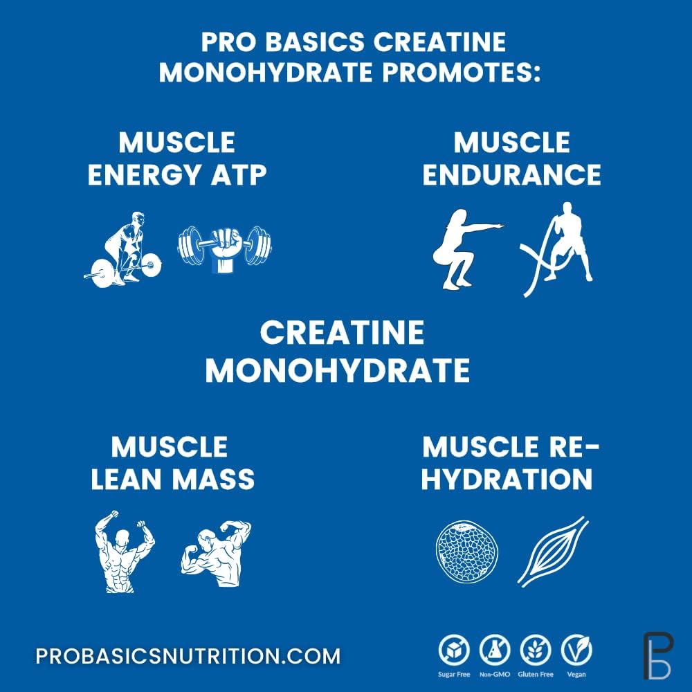 Micronized Creatine Monohydrate Powder 10.6oz. Unflavored. Pure Non Grainy Dissolve Easily Non GMO No Additives Vegan & Keto. for Women & Men. 60 Servings 5000mg 5g per Scoop. Pre or Post Workout
