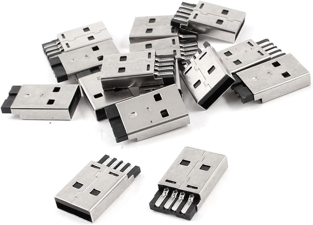 Miki&Co 15pcs USB 2.0 A Type Male Jack Soldering Connectors Adapters
