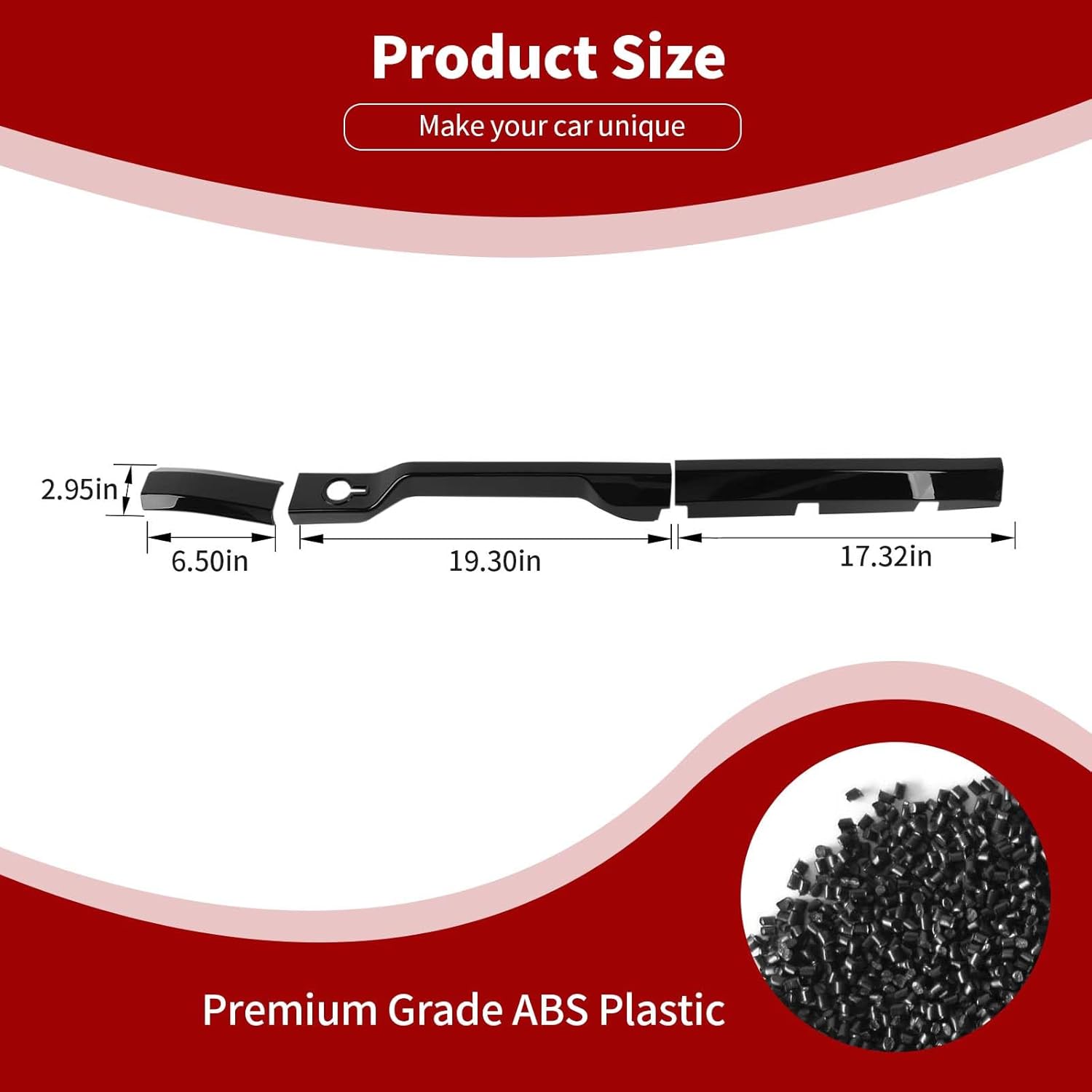 Dashboard Trim for Ford Bronco 2021+, Black ABS Center Console Panel Cover, Interior Decorative Overlay, Peel & Stick Installation (3PCS, Non-Replacement)