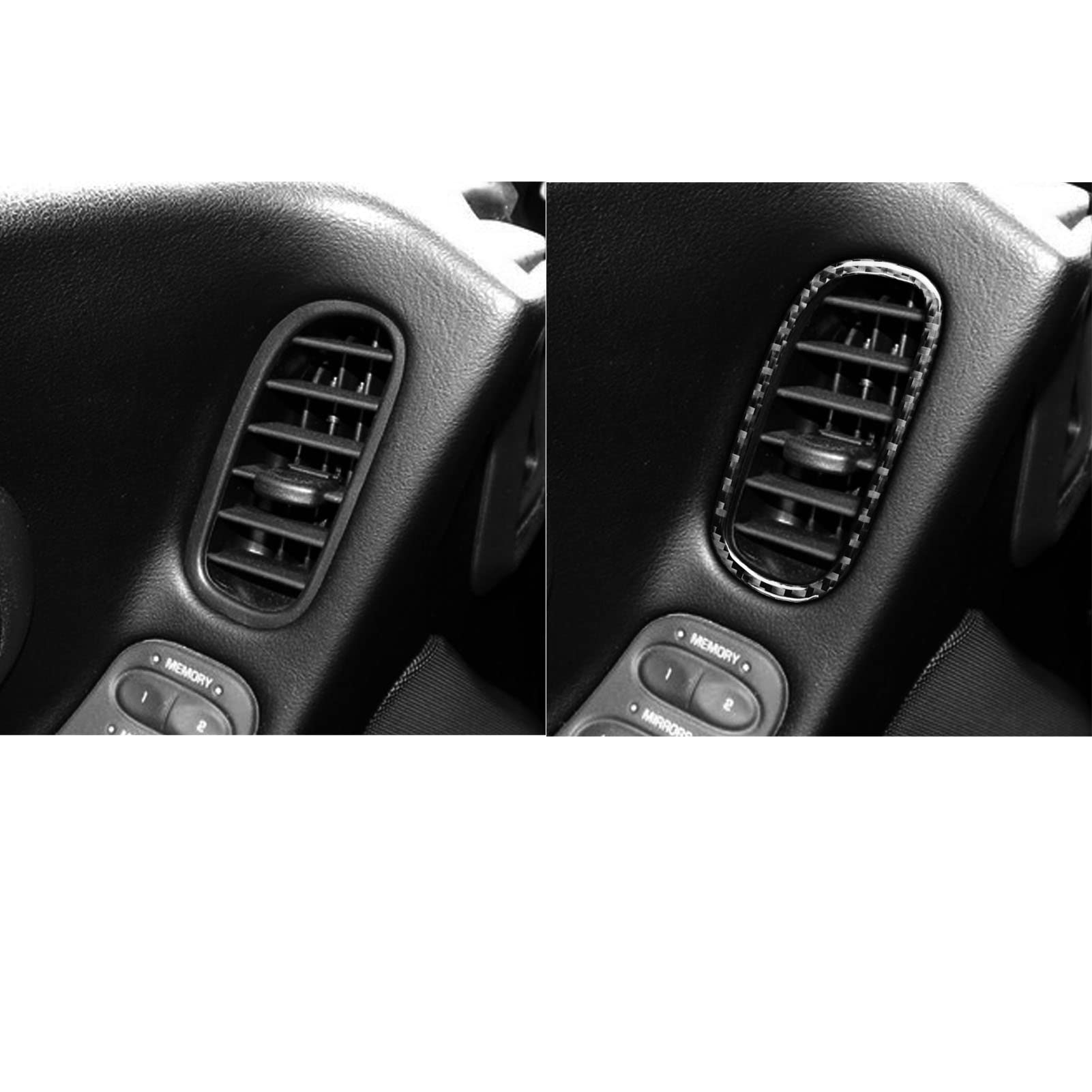 Real Premium Carbon Fiber Car Driver Door Air Vent Outlet Interior Trim Cover Compatible with Chevrolet Corvette C5 1998 1999 2000 2001 2002 2003 2004 Accessories