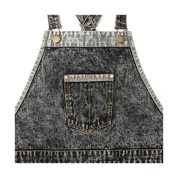 Jeanerlor - Denim-Schürzen mit Taschen für Damen und Herren, Haarstylistin, Kreuzgurte & verstellbar S bis XXXL – Bild 6