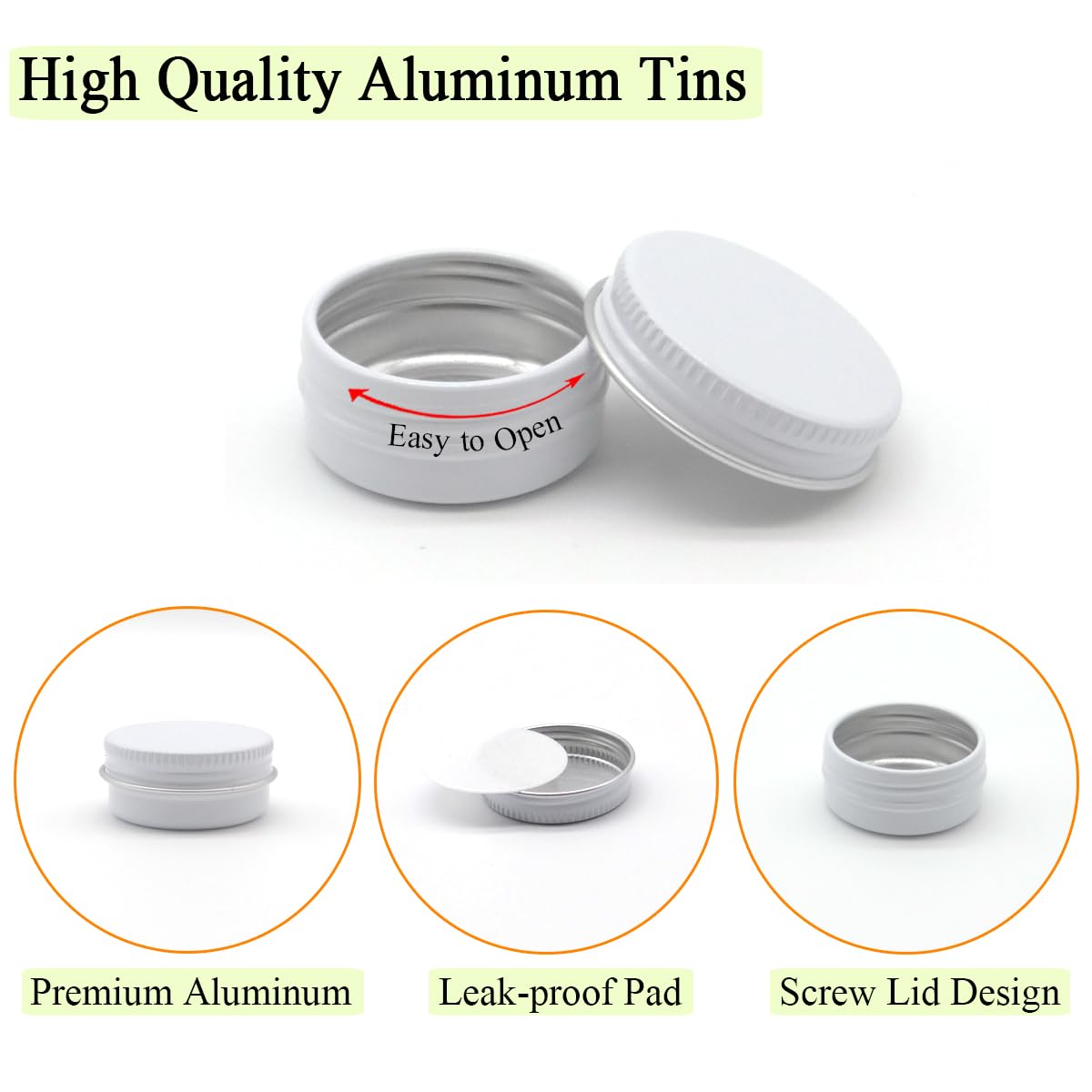 Wopanxye 10ml Aluminum Tin Jar, 1/3 oz Makeup Containers - Image 4