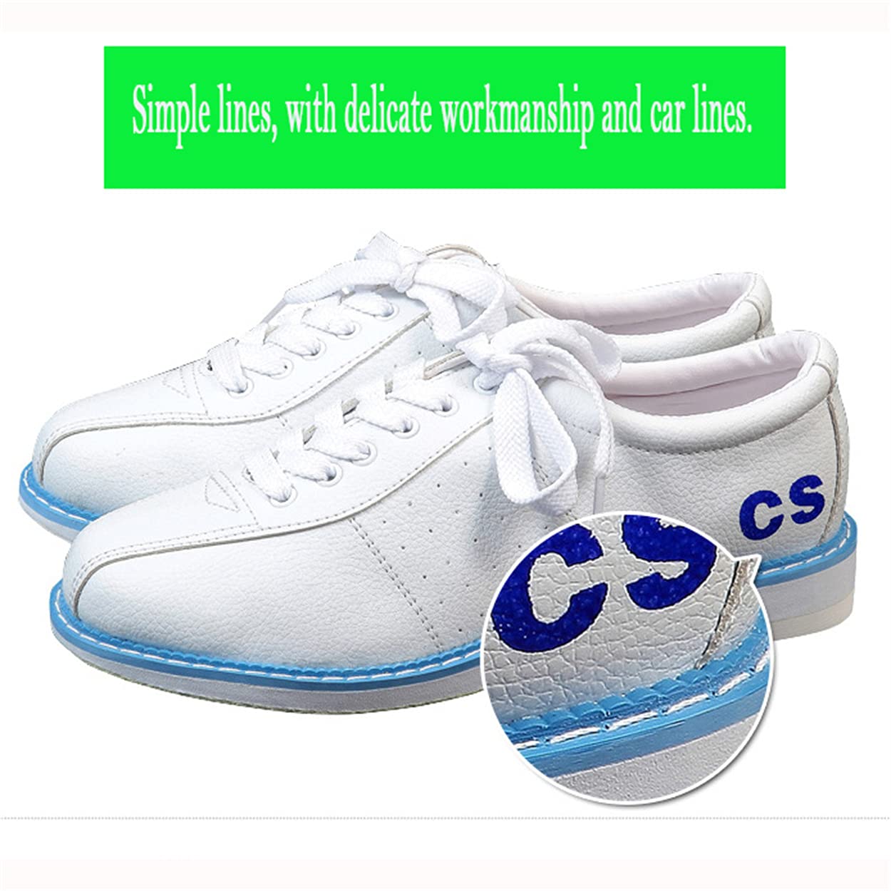DAMANDO Bowls Zapatos para Hombres, Zapatos De Bolos De Cuero Comfort Masculino Bowling Trainers