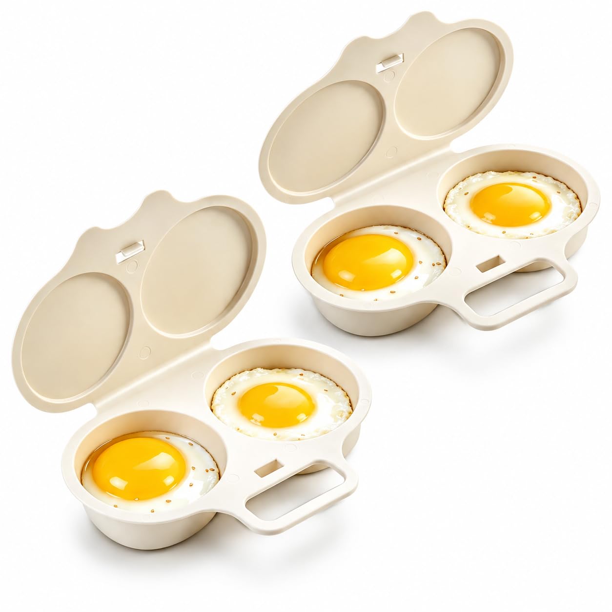 Dual Cavity Microwave Egg Poacher, New Microwave Egg Poacher (White*2)