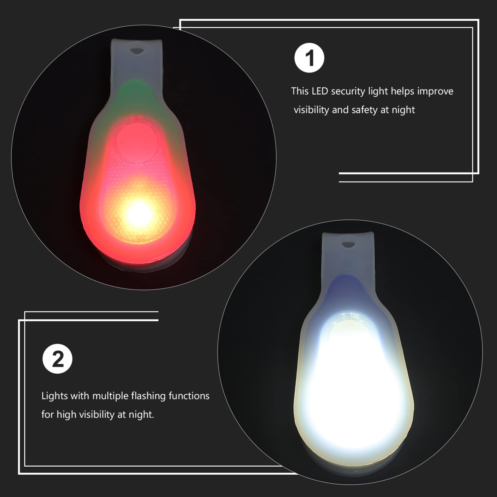 Happyyami 2Pcs Clip LED Flashlight with Magnetic Feature Versatile Running Lights for Safety During Nighttime Activities Lighting Modes for High Visibility