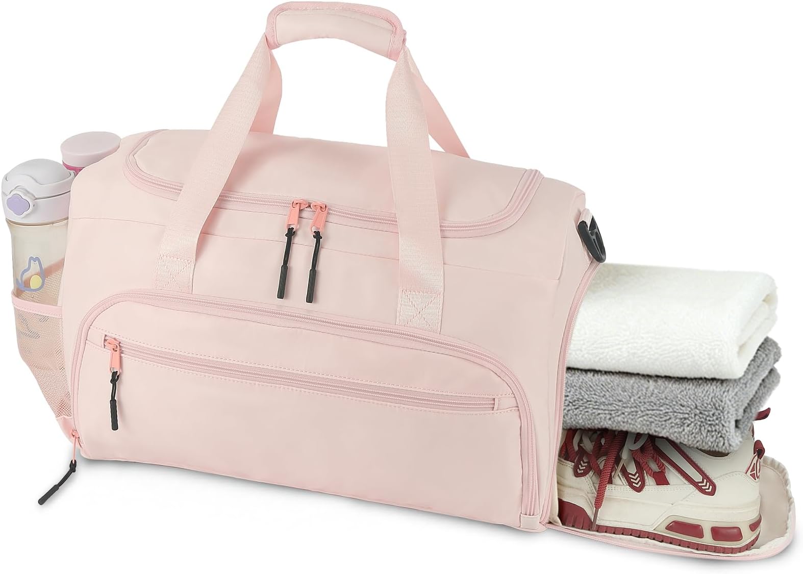 Gym Bag for Men Women, Sports Duffle Bag with Wet Pocket & Shoes Compartment, Water Resistant Overnight Weekender Bag Duffel Bag