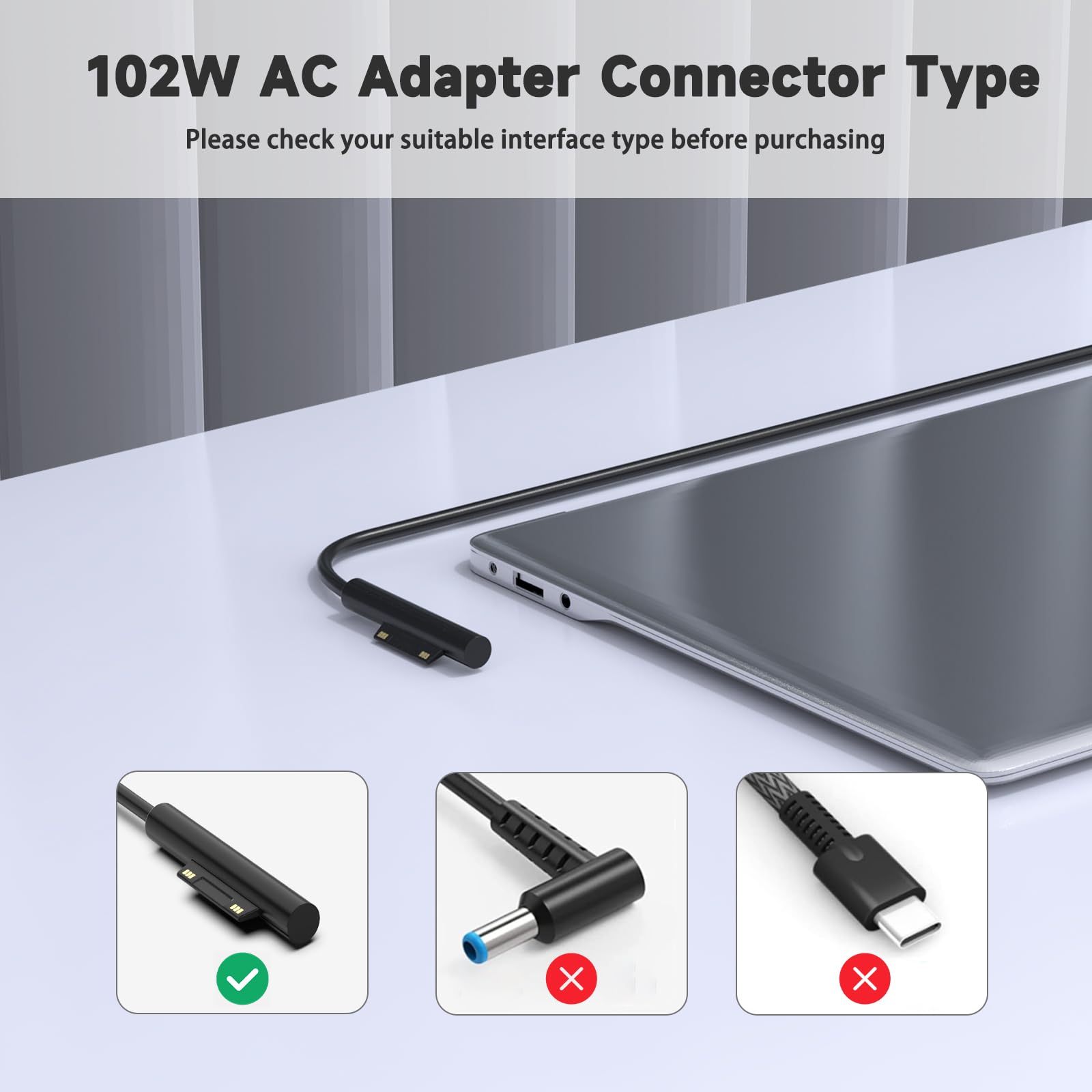 Cargador De 65 W Surface Pro Para Microsoft Surface Pro 9 8 7 7 6 5 4 3 X 1706 Adaptador Para Portatil