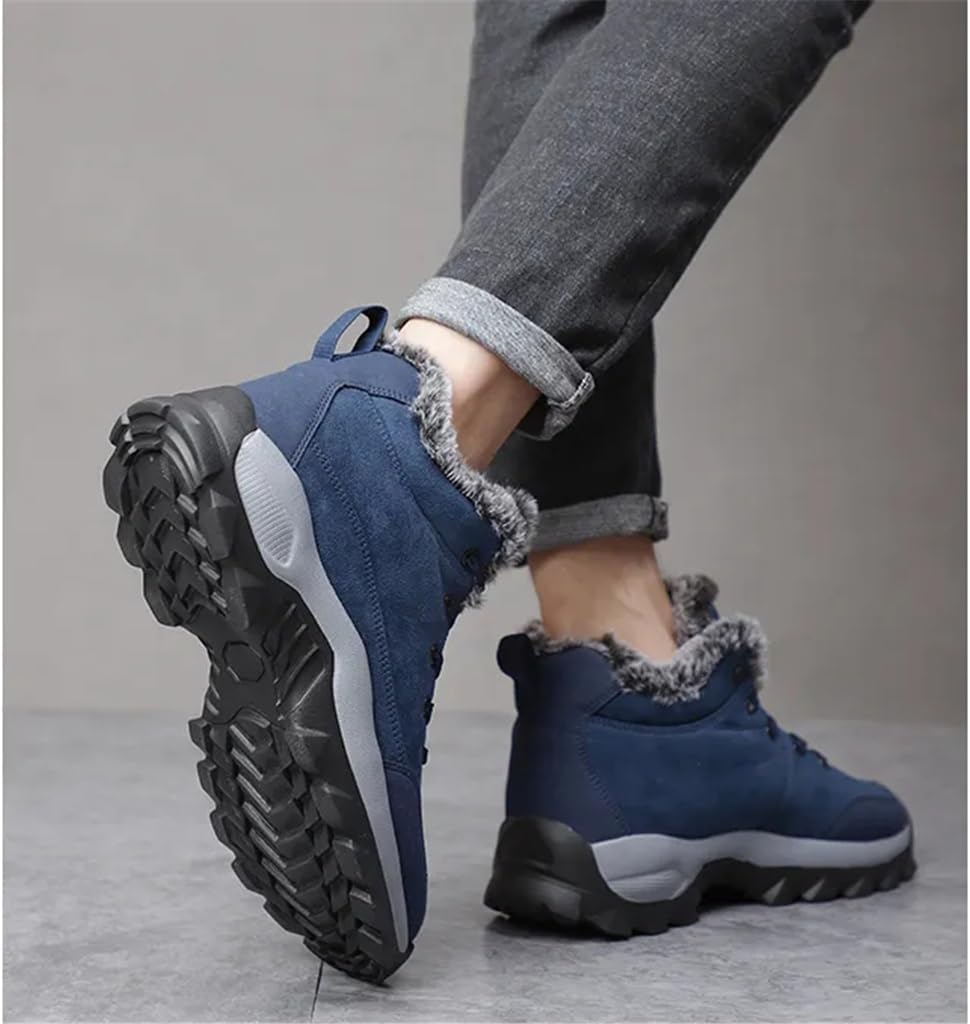 Men Snow Outdoor Shoes Thick Sole Sneakers for Men Winter Shoes Keep Warm Fluff Mens(42 Code)