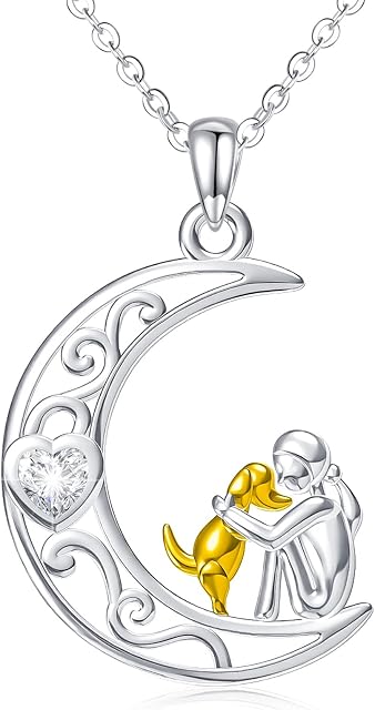 Eusense Dog Necklace for Women Dogs Girl Pendant 925 Sterling Silver Memorial Animal Jewellery Gift