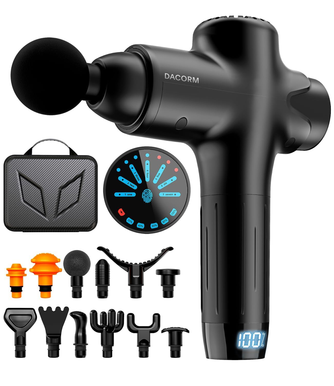 DACORM Massage Gun Deep Tissue Percussion Muscle Massage Gun for Athletes,Super Quiet Portable Electric Sport Massager,Handheld Deep Tissue Massager of Y8 Pro Max (Silver)