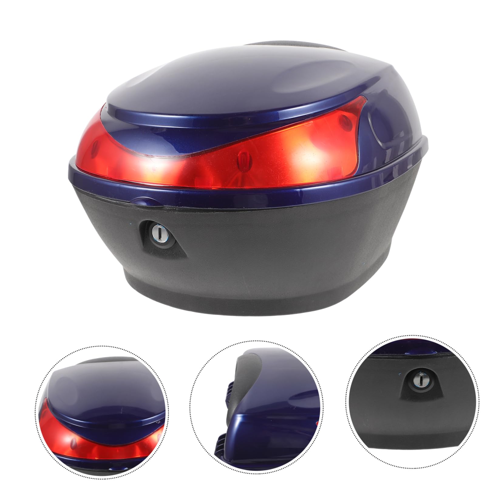 Ciieeo Top Case Bleu Coffre Arrière Scooter Coffre De Rangement Installation Facile Capacité De Stockage