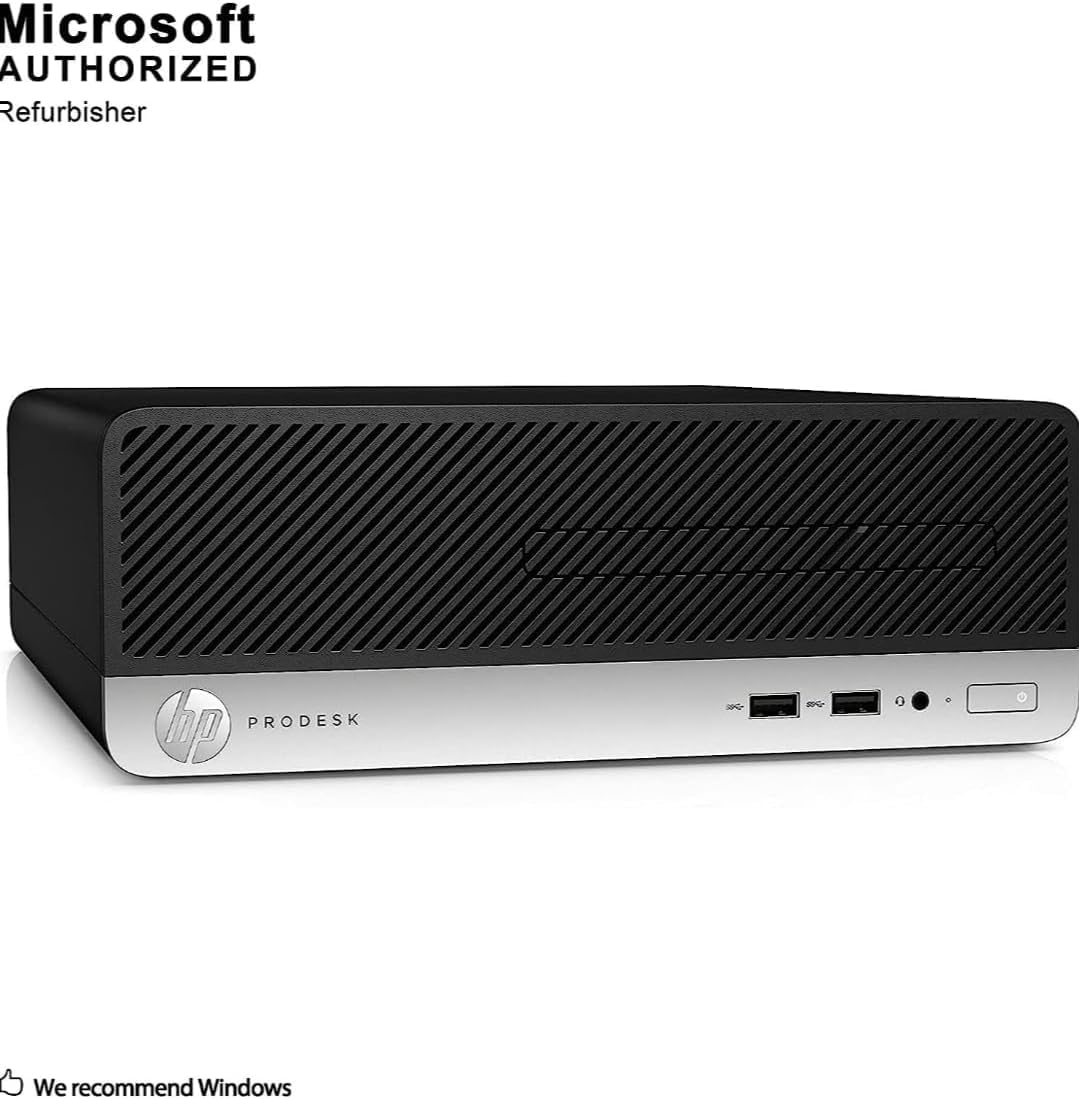 HP ProDesk 400 G5 SFF Desktop PC, Intel Core i5-8500, 8 GB RAM, 256 GB SSD, WiFi, Bluetooth, tastiera US QWERTY Windows, 11 Pro (ricondizionato)