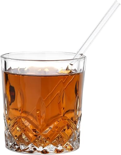 Miniatura 5 de ALINK Pajitas cortas de vidrio, 6 pulgadas, pequeñas, reutilizables, de vidrio transparente, para café, cóctel, martinis, agitadorespajitas, paquete