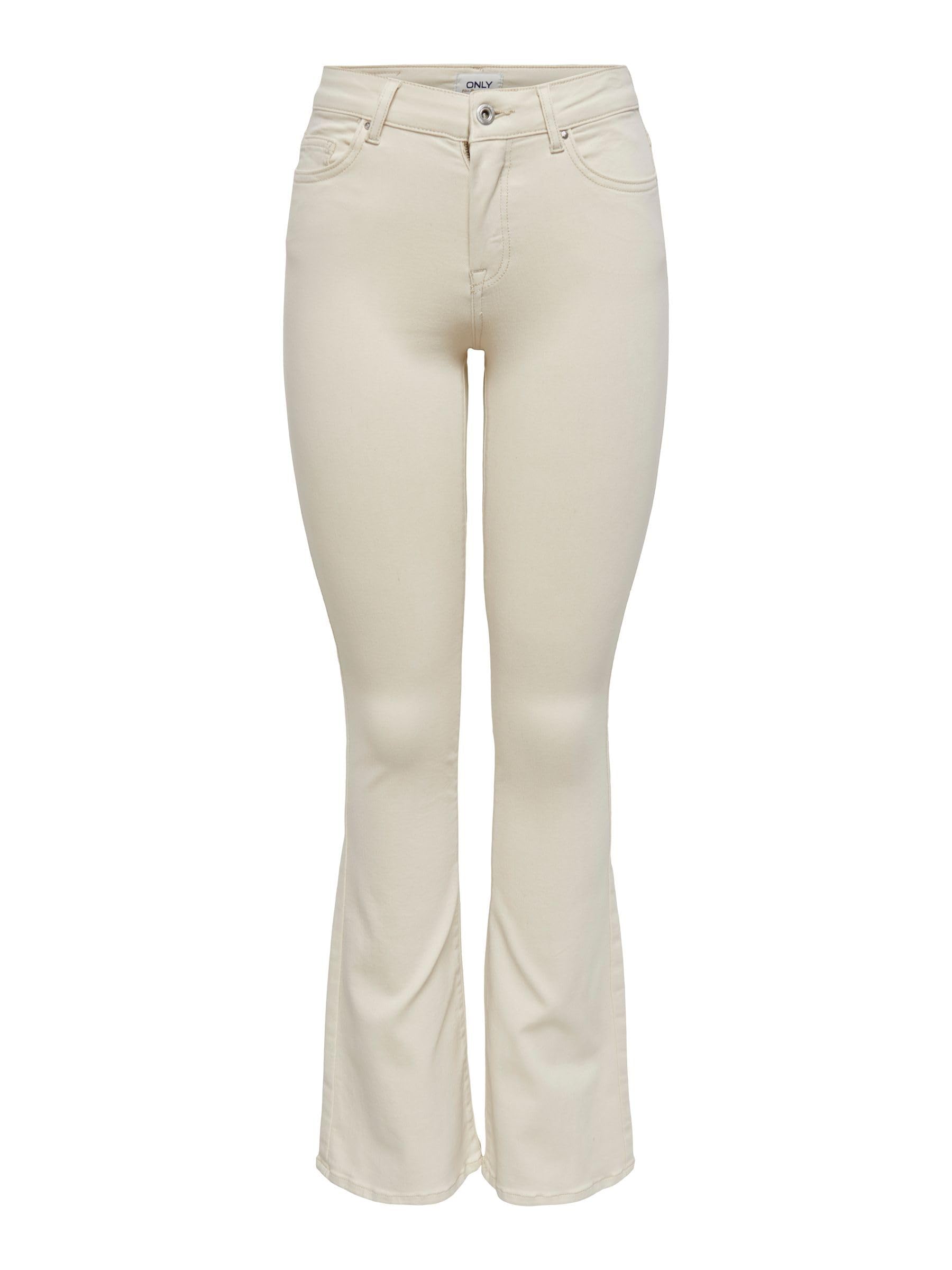 ONLY Female Flared Jeans ONLBlush Life Mid, Ecru, XL / 32L