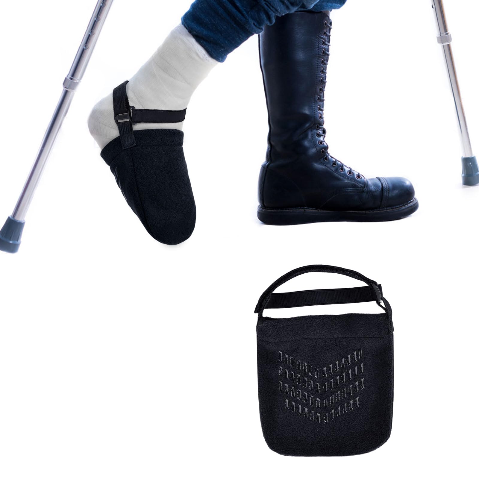 APDTEK (Upgraded) 1 PCS Protective Cast Sock Toe Covers with Fixed Strap for Foot, Soft Warm Cast Socks Over Cast for Men Women Adults, Adjustable