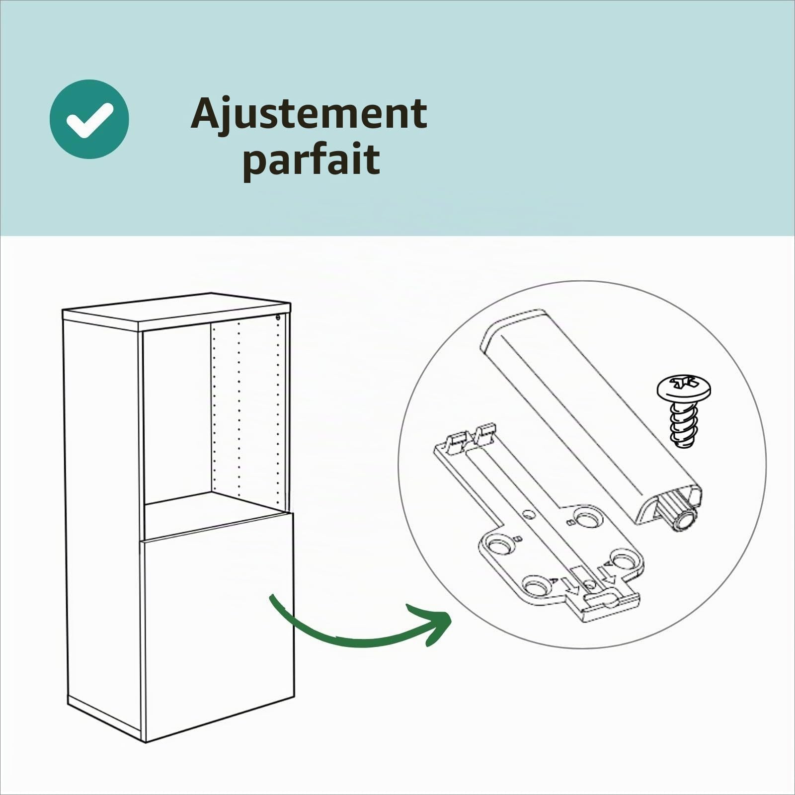Poussoir Porte compatible avec IKEA BESTA Amortisseur | pour ouverture par pression Push Open (4 pièces)