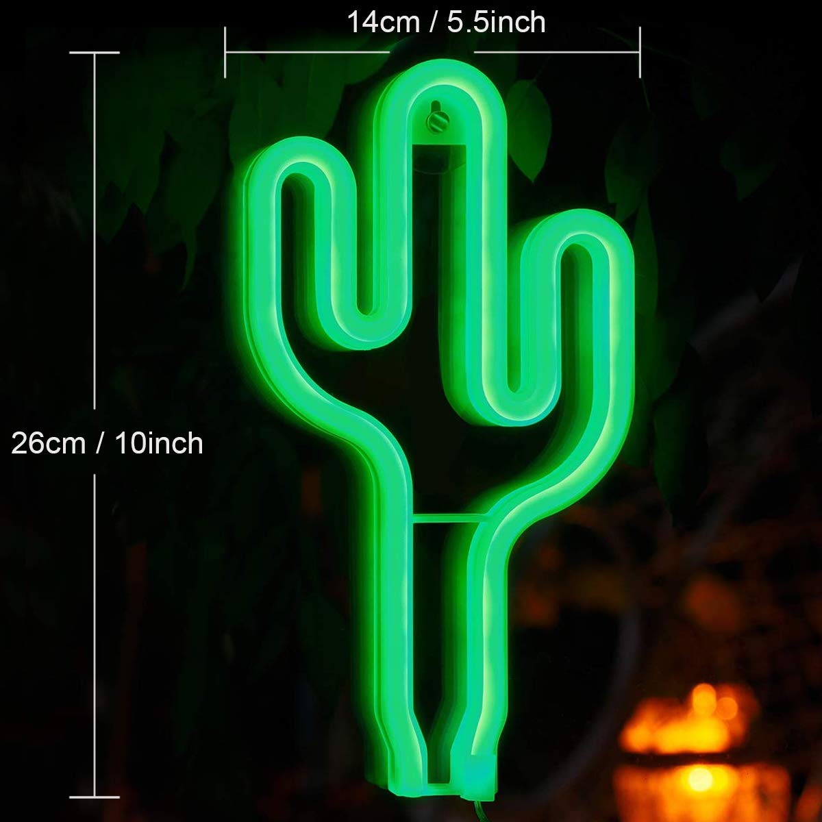 XIYUNTE Cactus Neon Sign, Green Neon Light Signs for Wall Decor