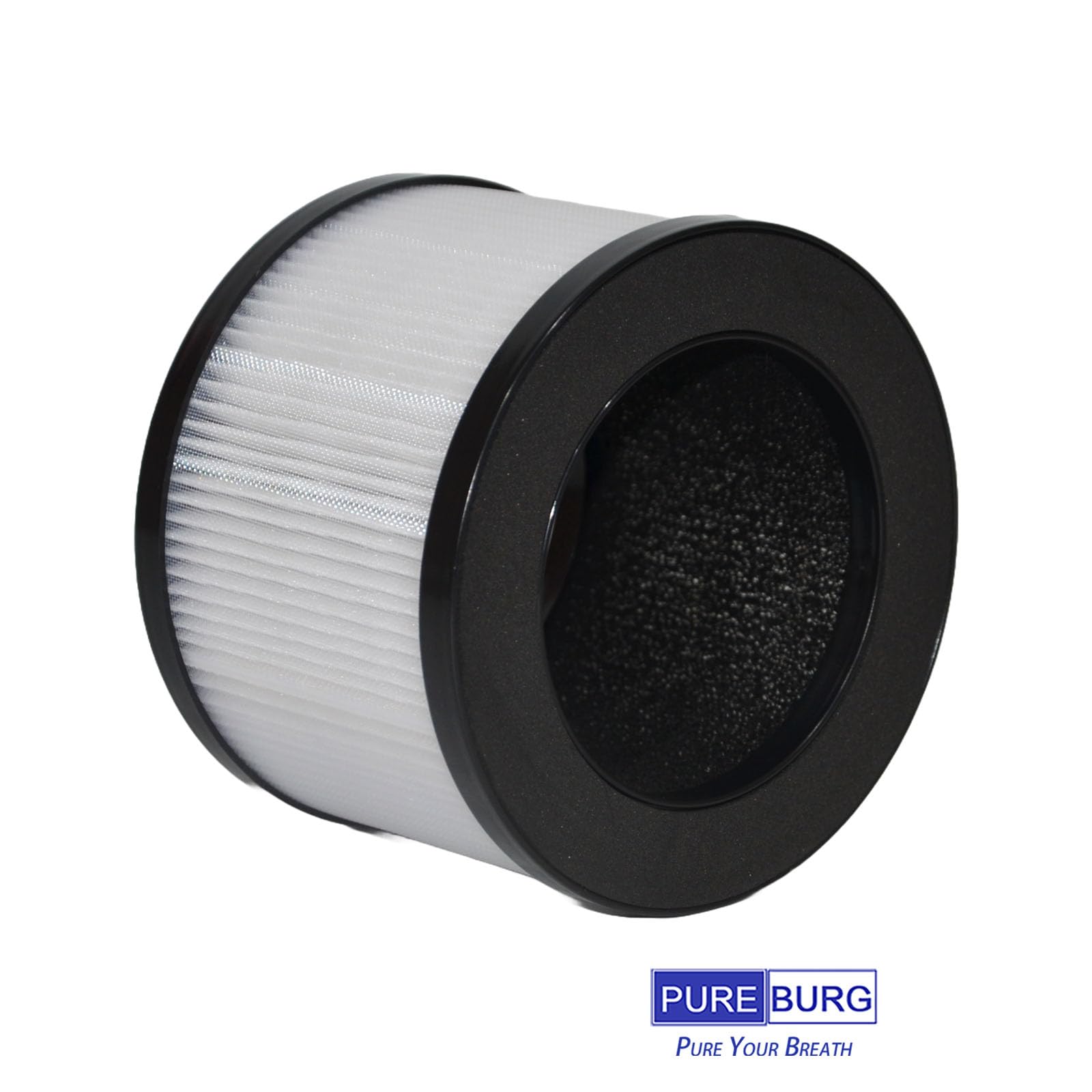 PUREBURG Filtro di ricambio compatibile con AROEVE JH12 JH01A purificatore d'aria, confezione da 2 pezzi H13 True HEPA carbone attivo 3 livelli di filtrazione purificazione dell'aria, polvere VOCs