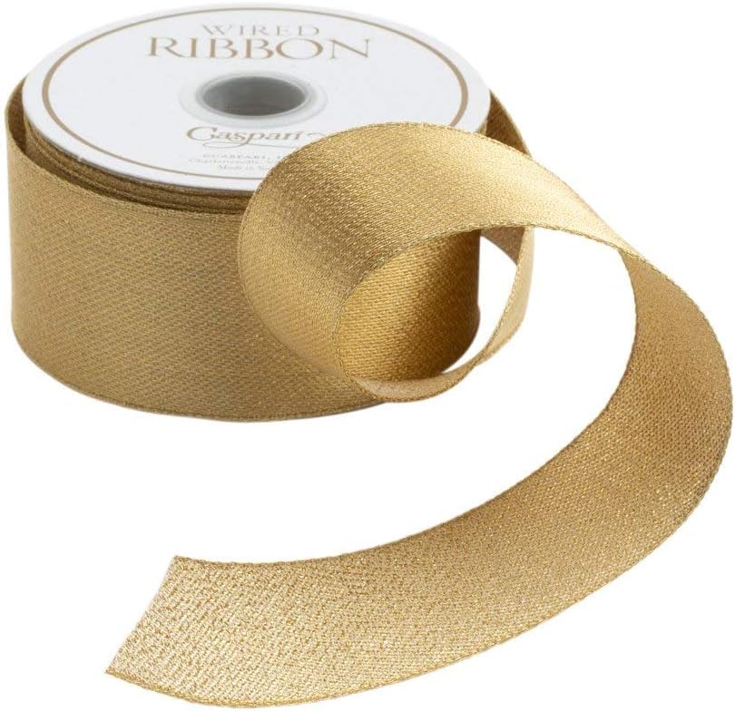 Caspari Metallic Gold Wired Ribbon - Three 24 Ft. Spools