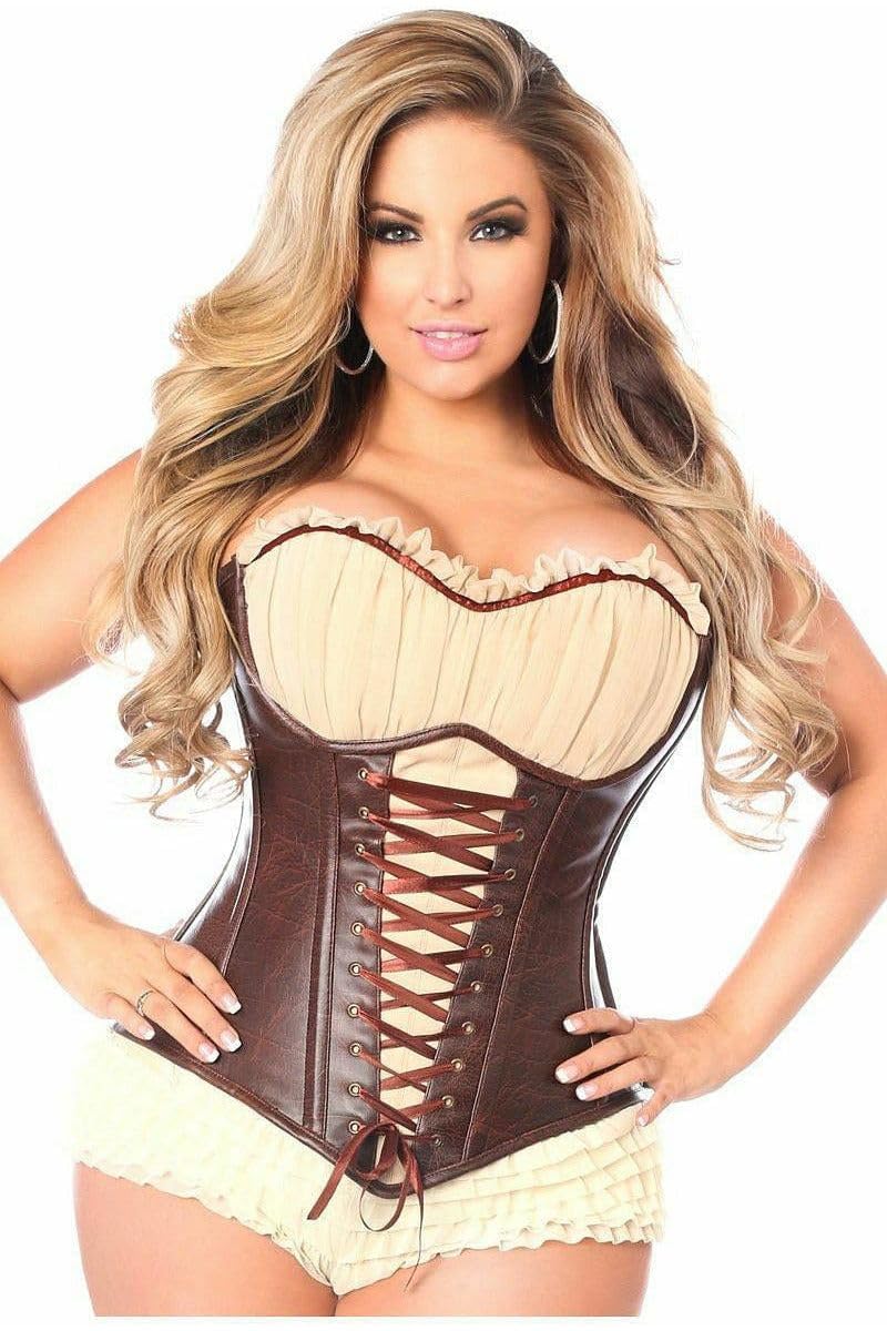 Daisy Corsets Womens Top Drawer Faux Leather Steel Boned Ren Faire Corset